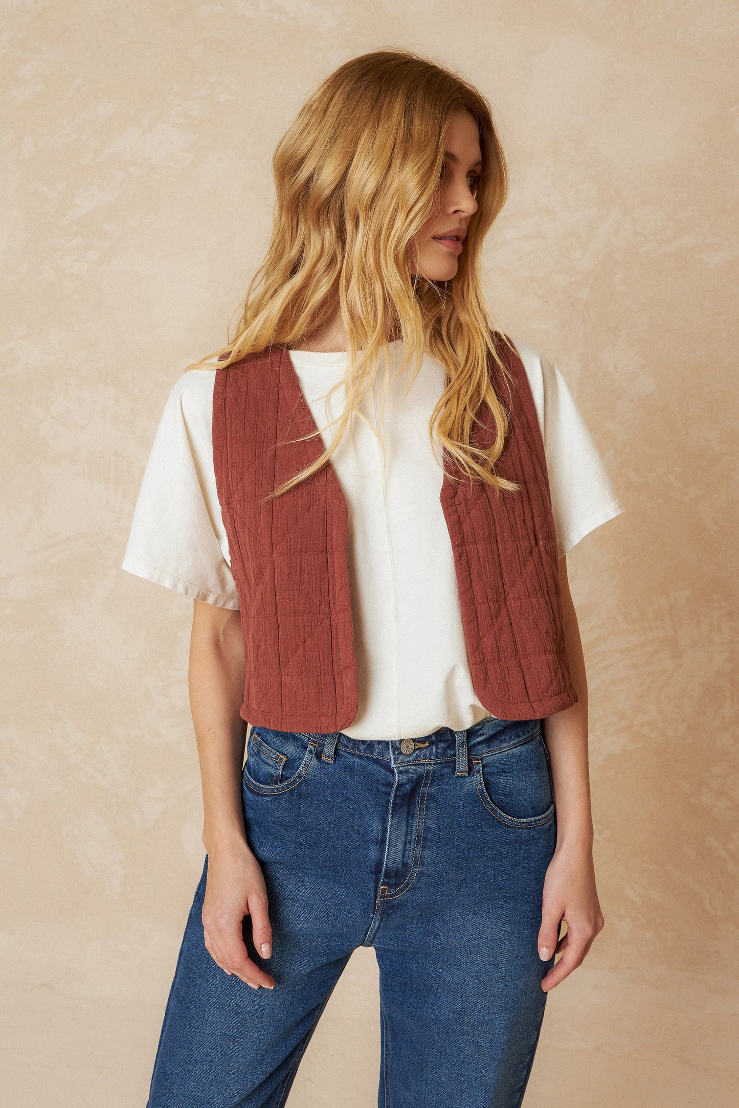 GILET JAQUARD COTON