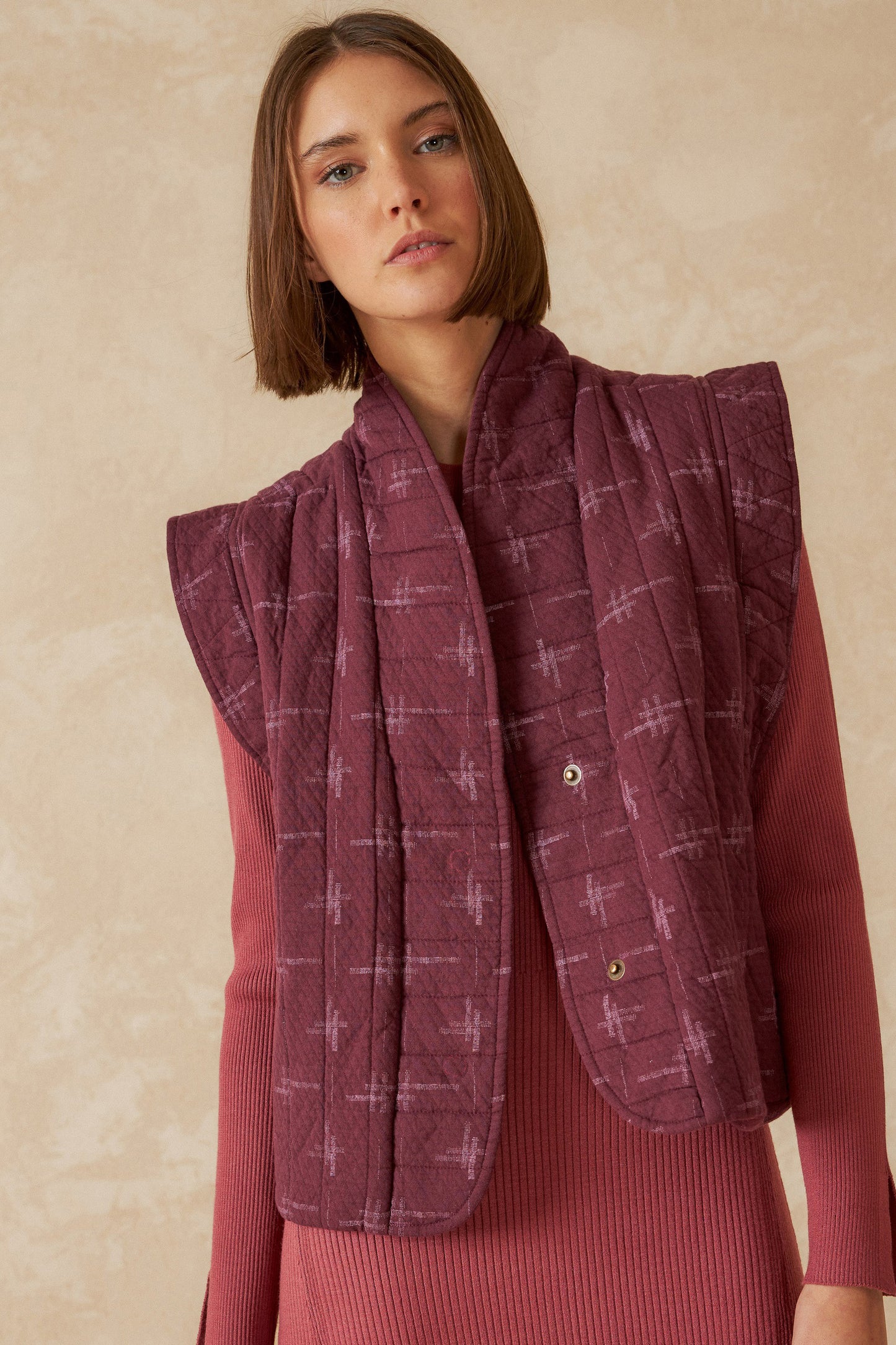 GILET EN COTON JAQUARD