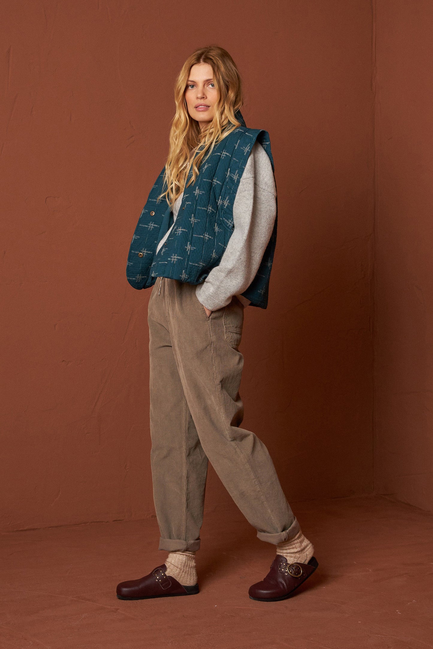 GILET EN COTON JAQUARD