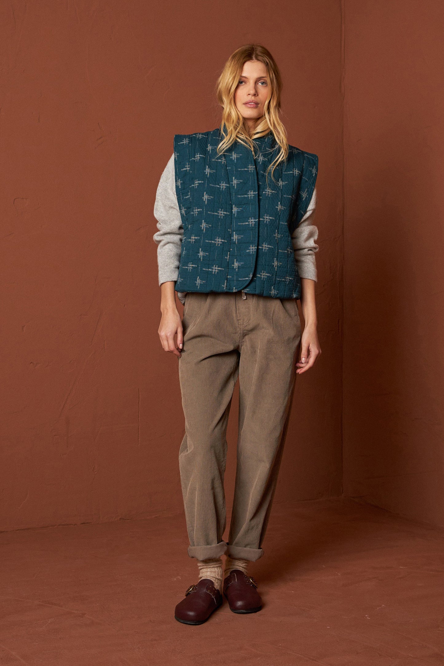 GILET EN COTON JAQUARD