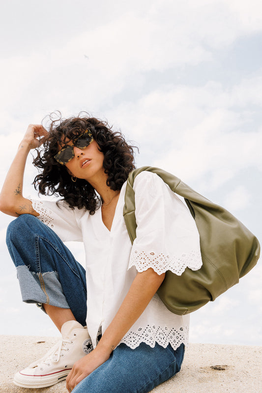 CUTOUT EMBROIDERY SHIRT 2