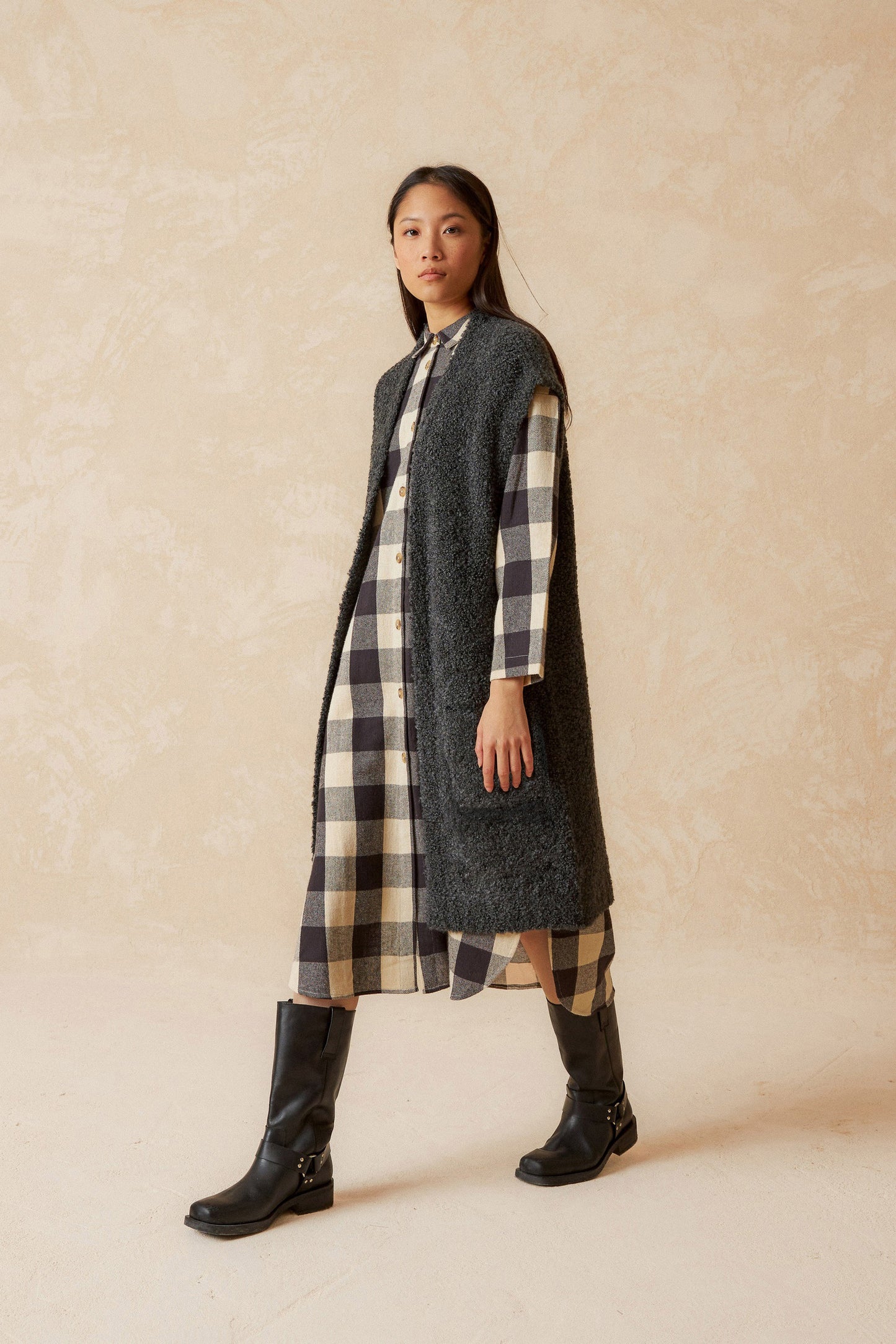 GILET MAXI EN MAILLE