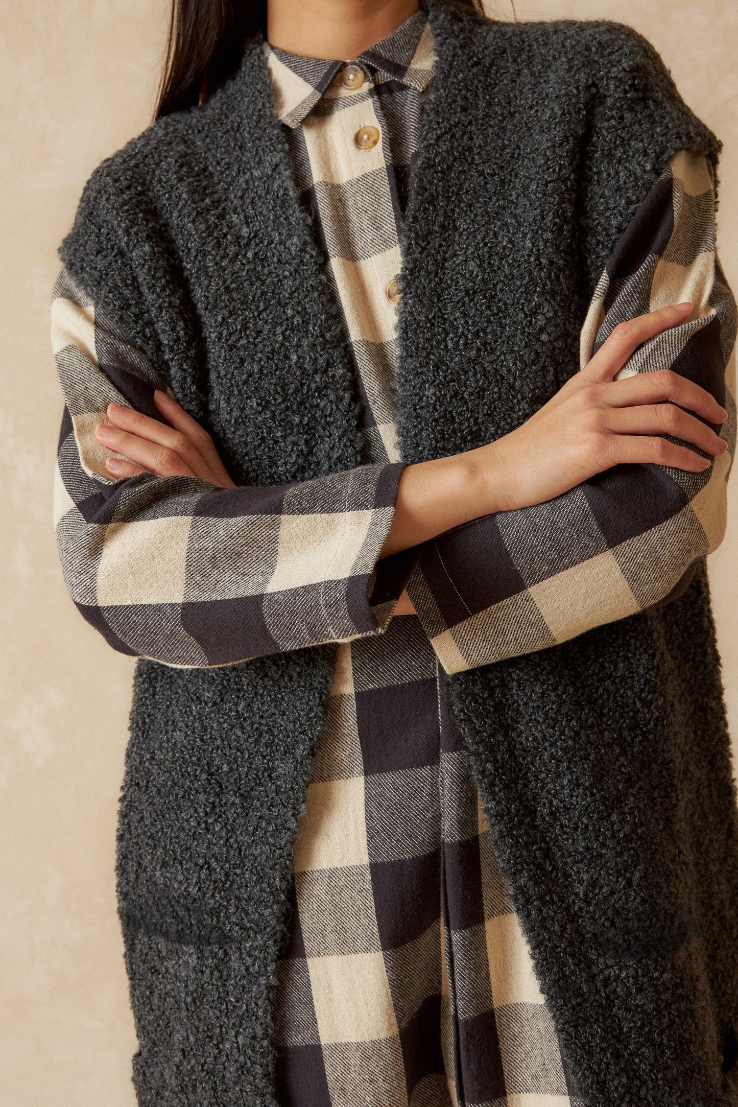 GILET MAXI EN MAILLE