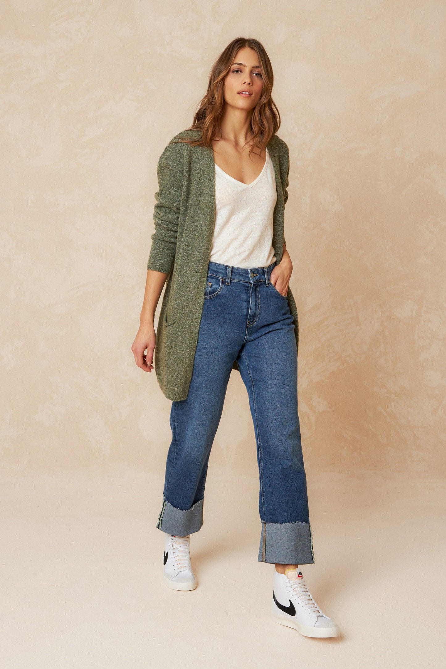 VESTE EN MAILLE MÉLANGÉE