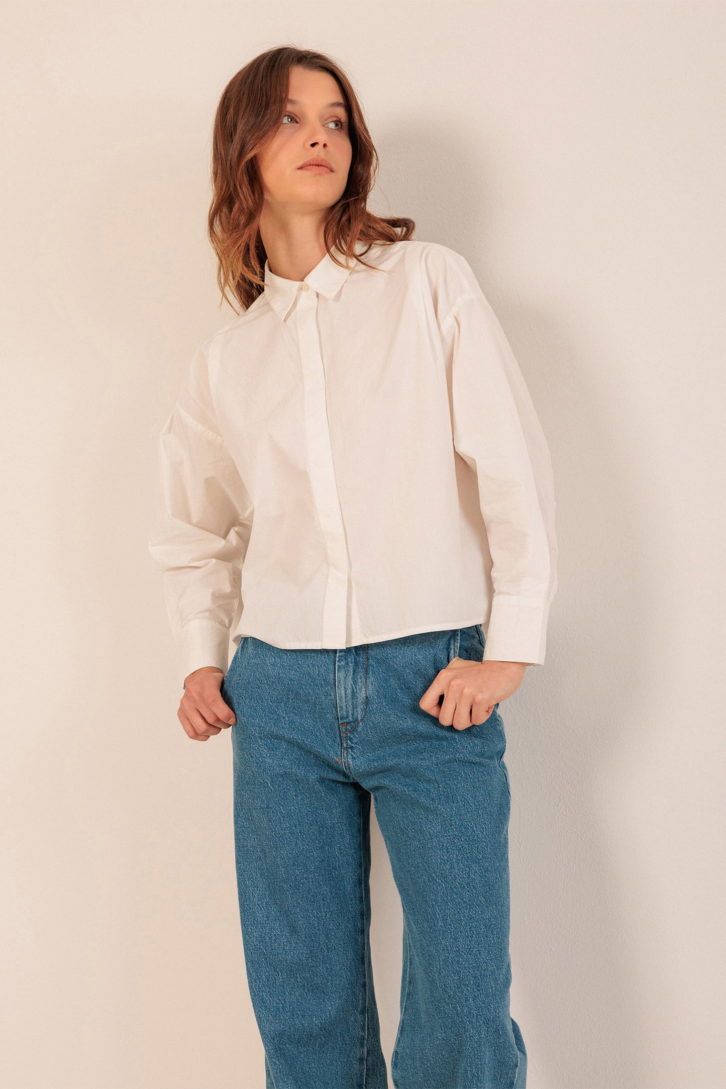 CROPPED POPLIN SHIRT