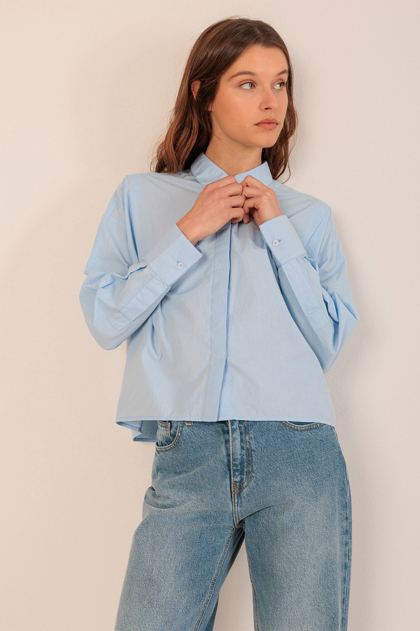 CHEMISE CROP EN POPELINE