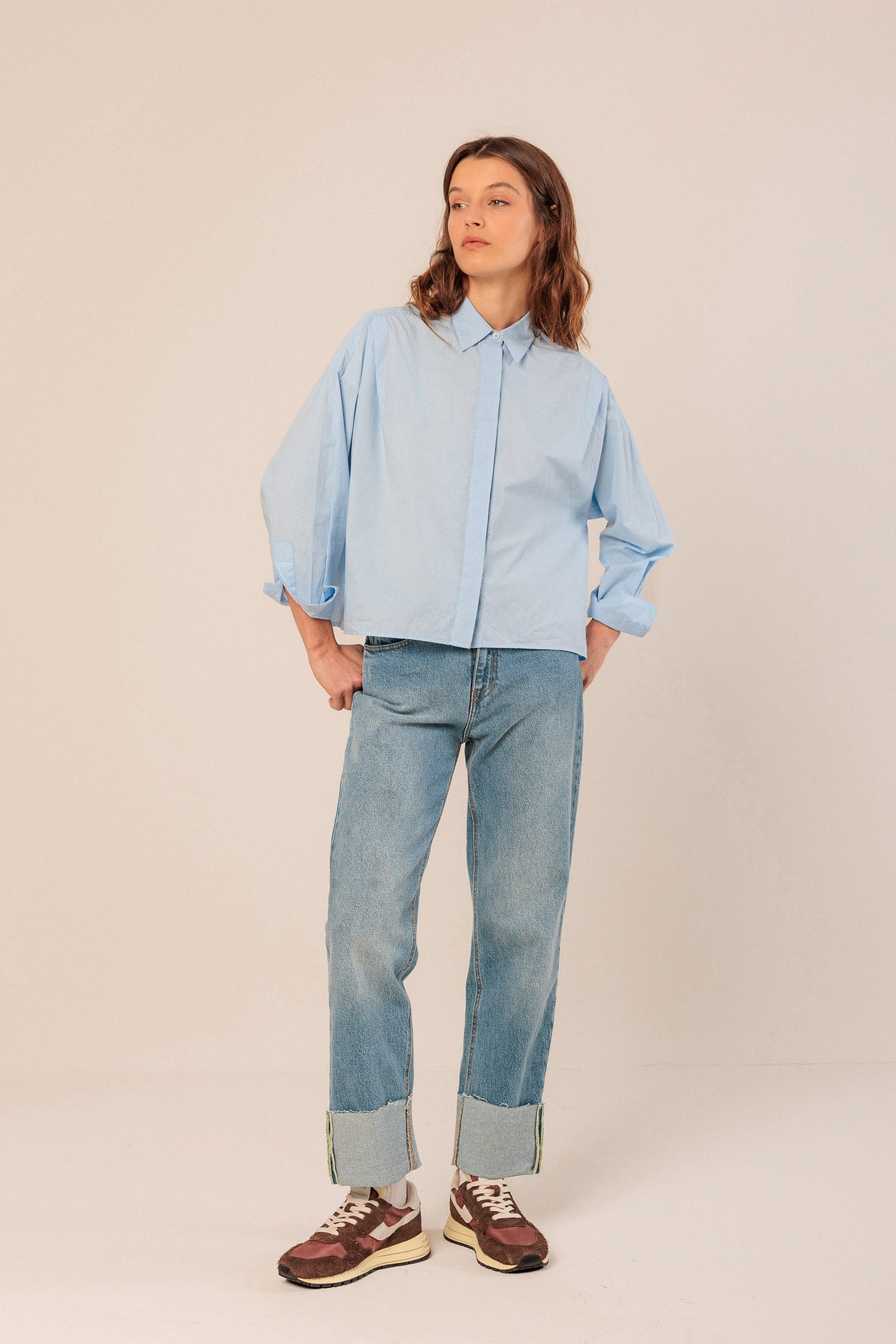 CHEMISE CROP EN POPELINE