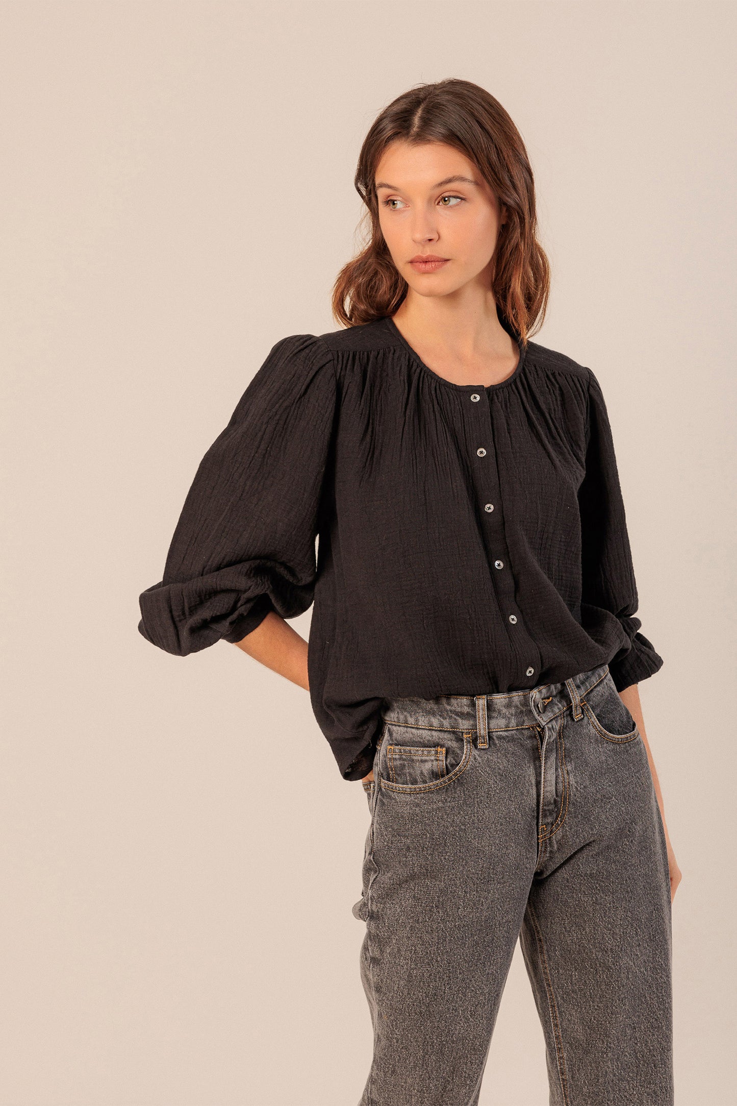 CHEMISE EN DOUBLE GAZE