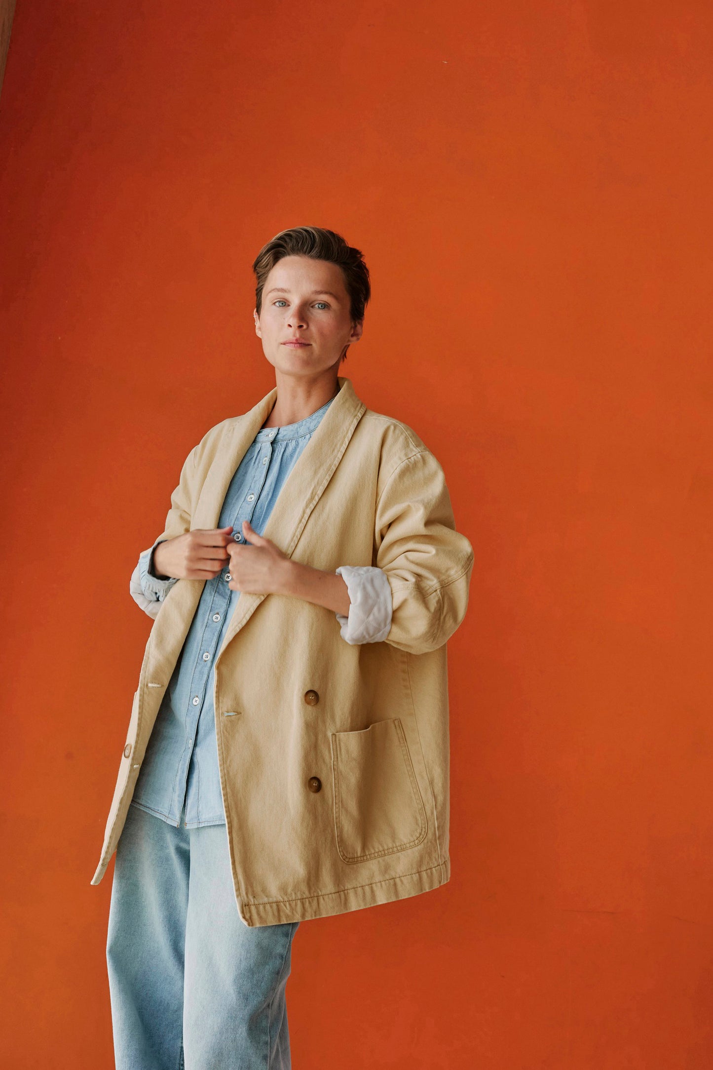 VESTE OVERSIZE À COL SMOKING