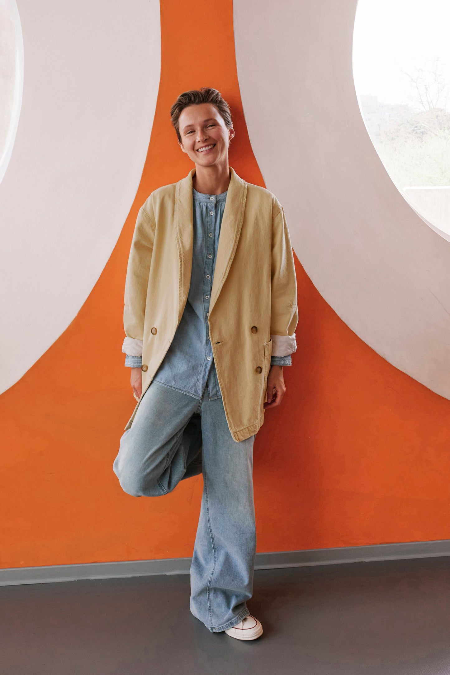VESTE OVERSIZE À COL SMOKING