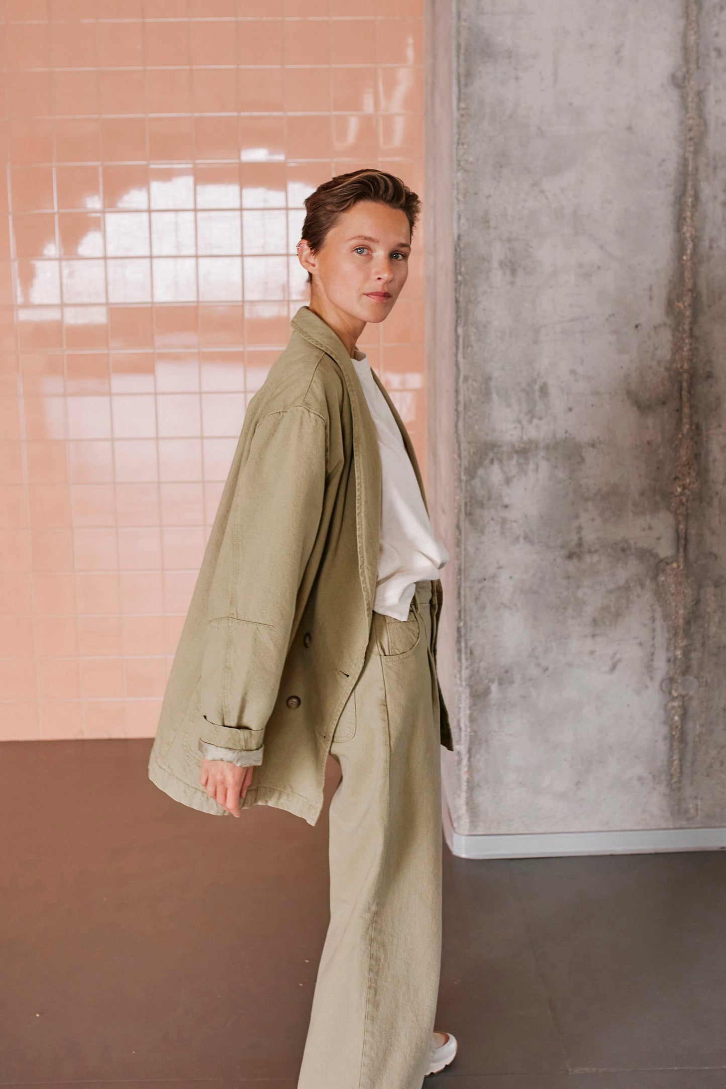 VESTE OVERSIZE À COL SMOKING