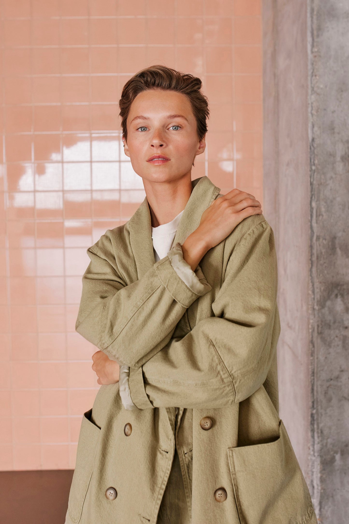 VESTE OVERSIZE À COL SMOKING