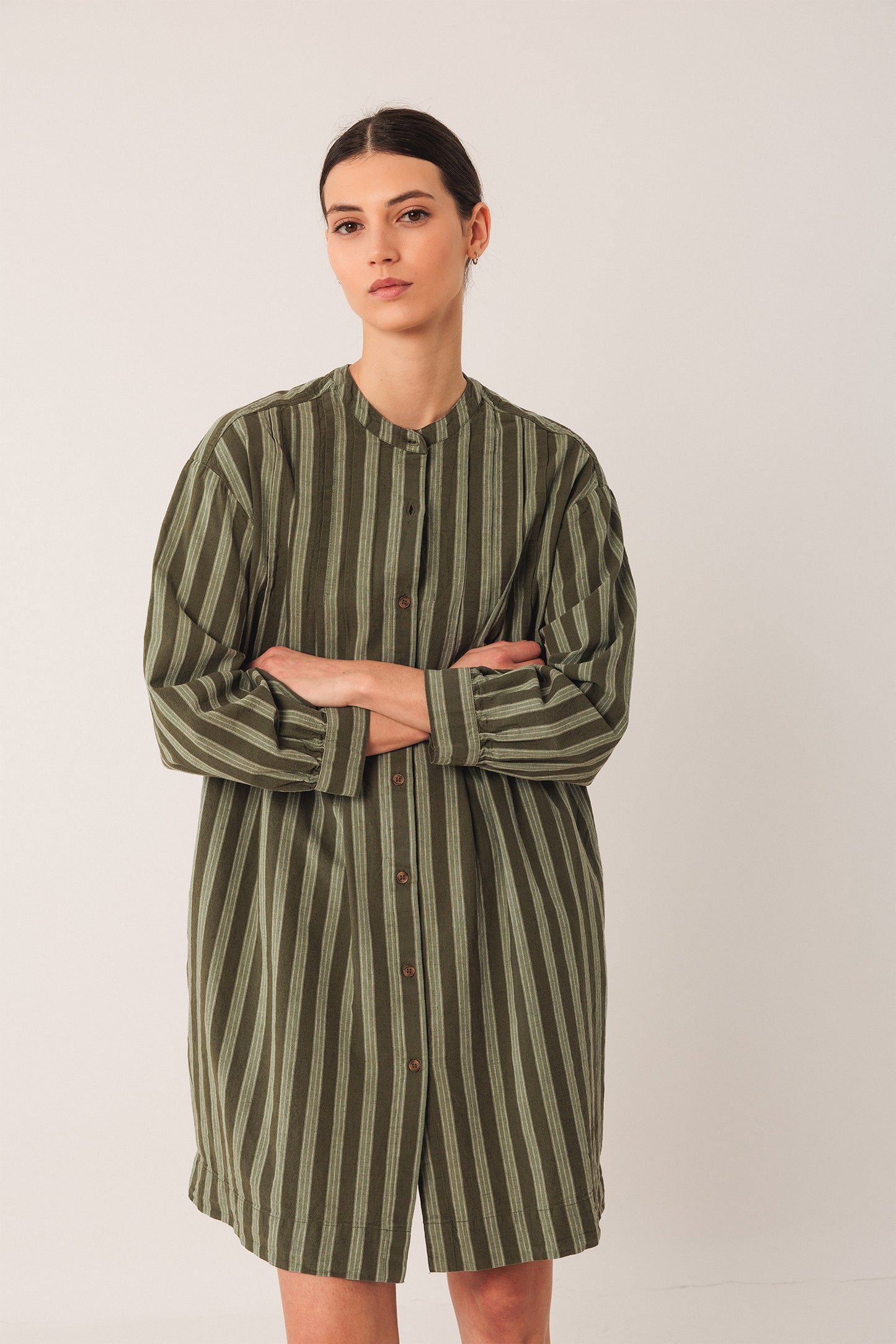 VESTIDO ALGODÓN PLIEGUES