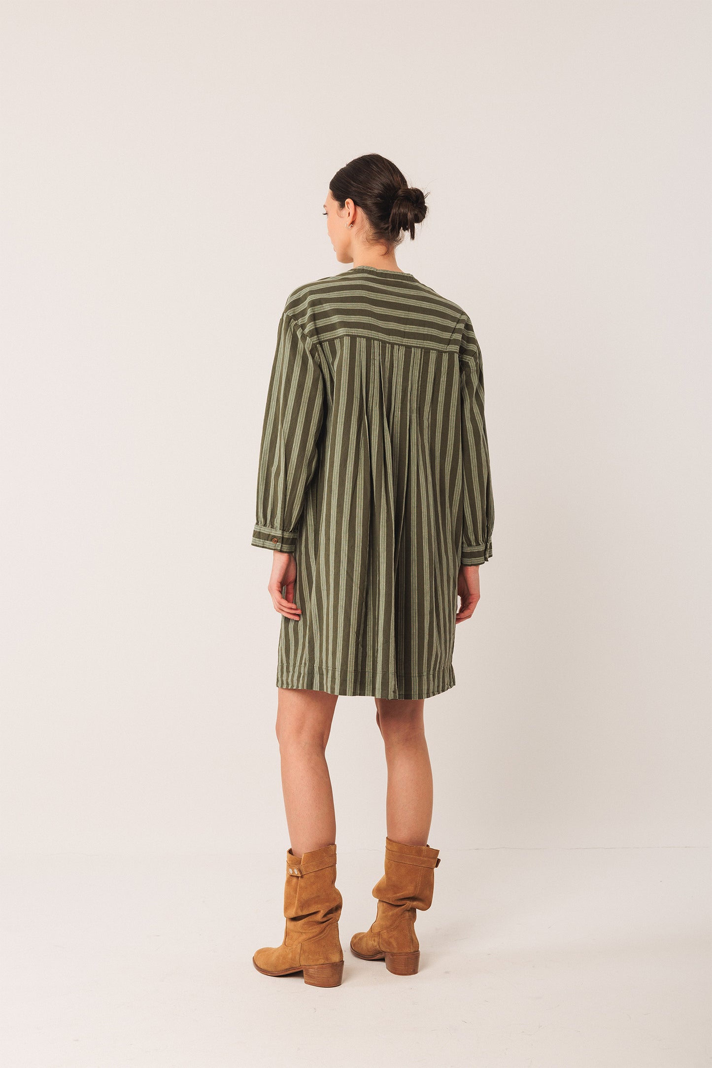 VESTIDO ALGODÓN PLIEGUES