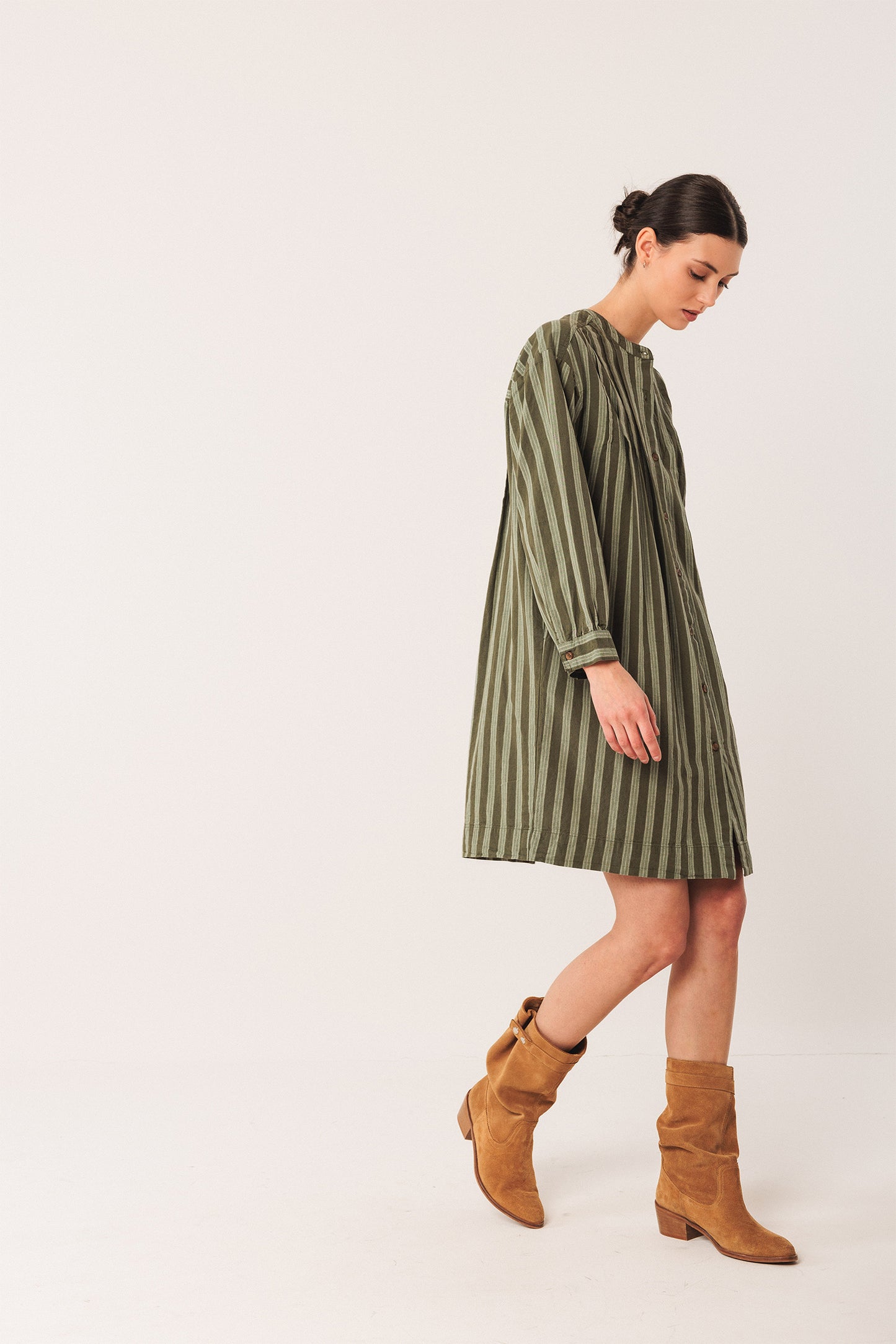VESTIDO ALGODÓN PLIEGUES