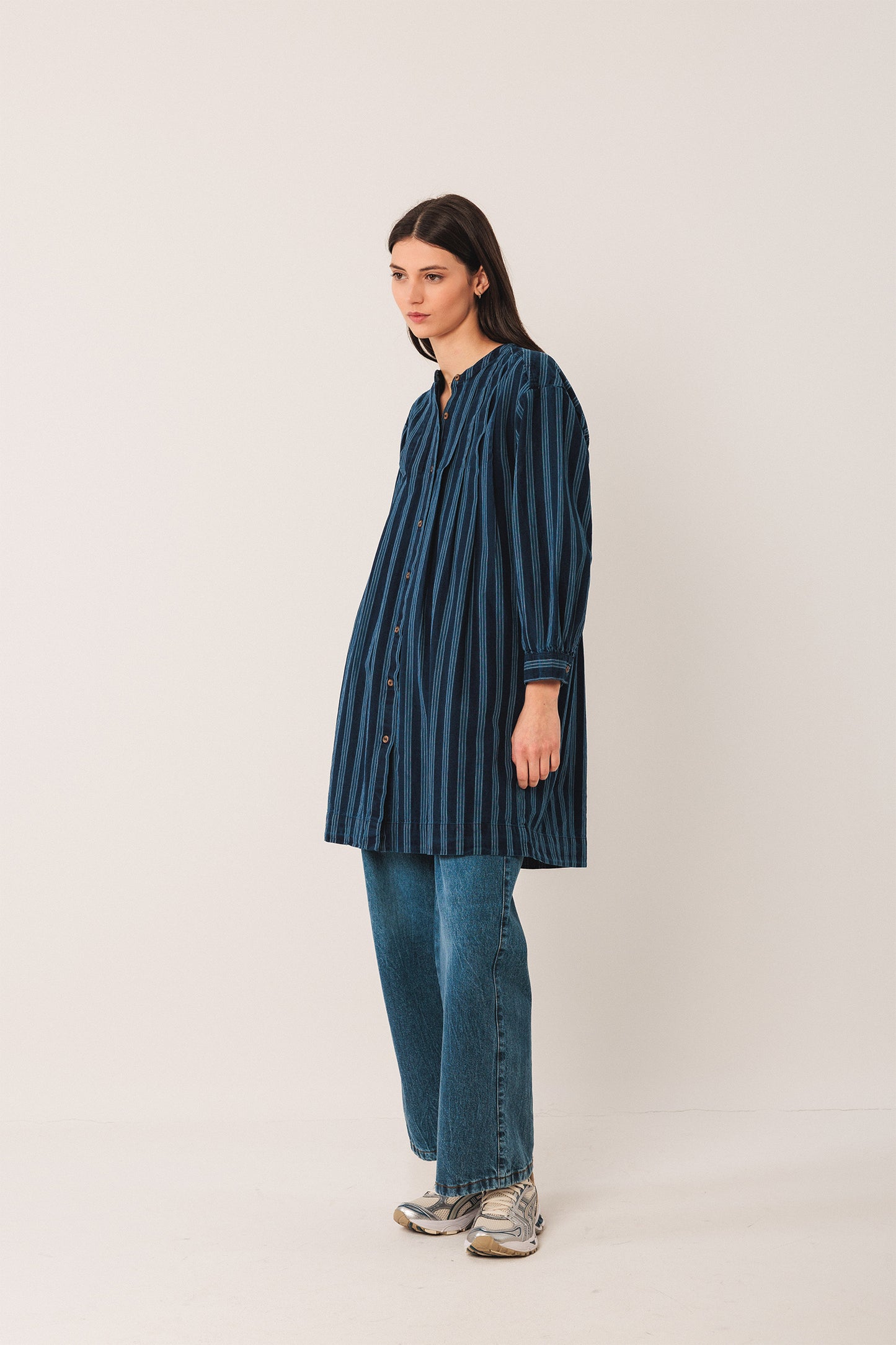 PLEATED COTTON DRESS