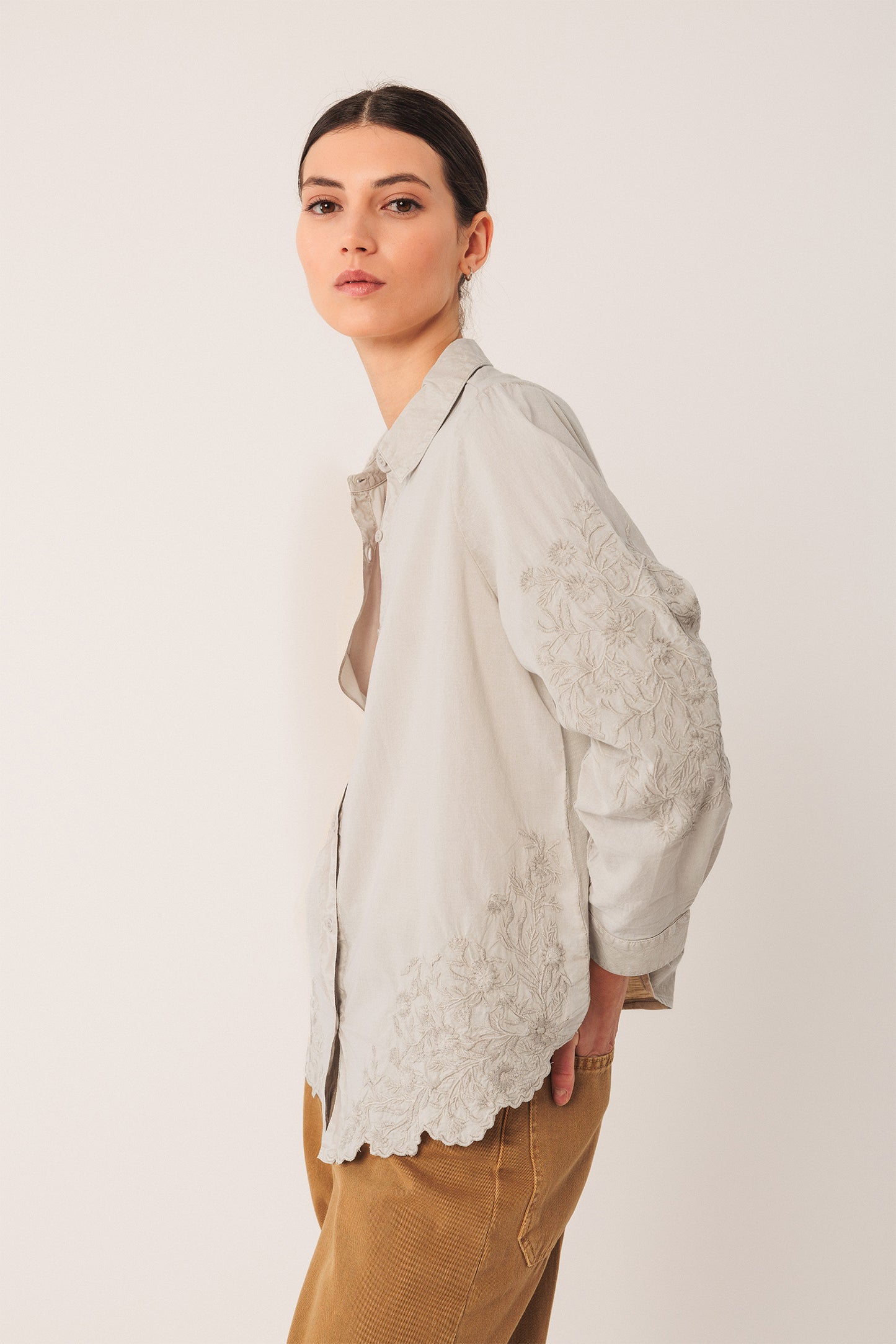 CAMISA VOILE BORDADA