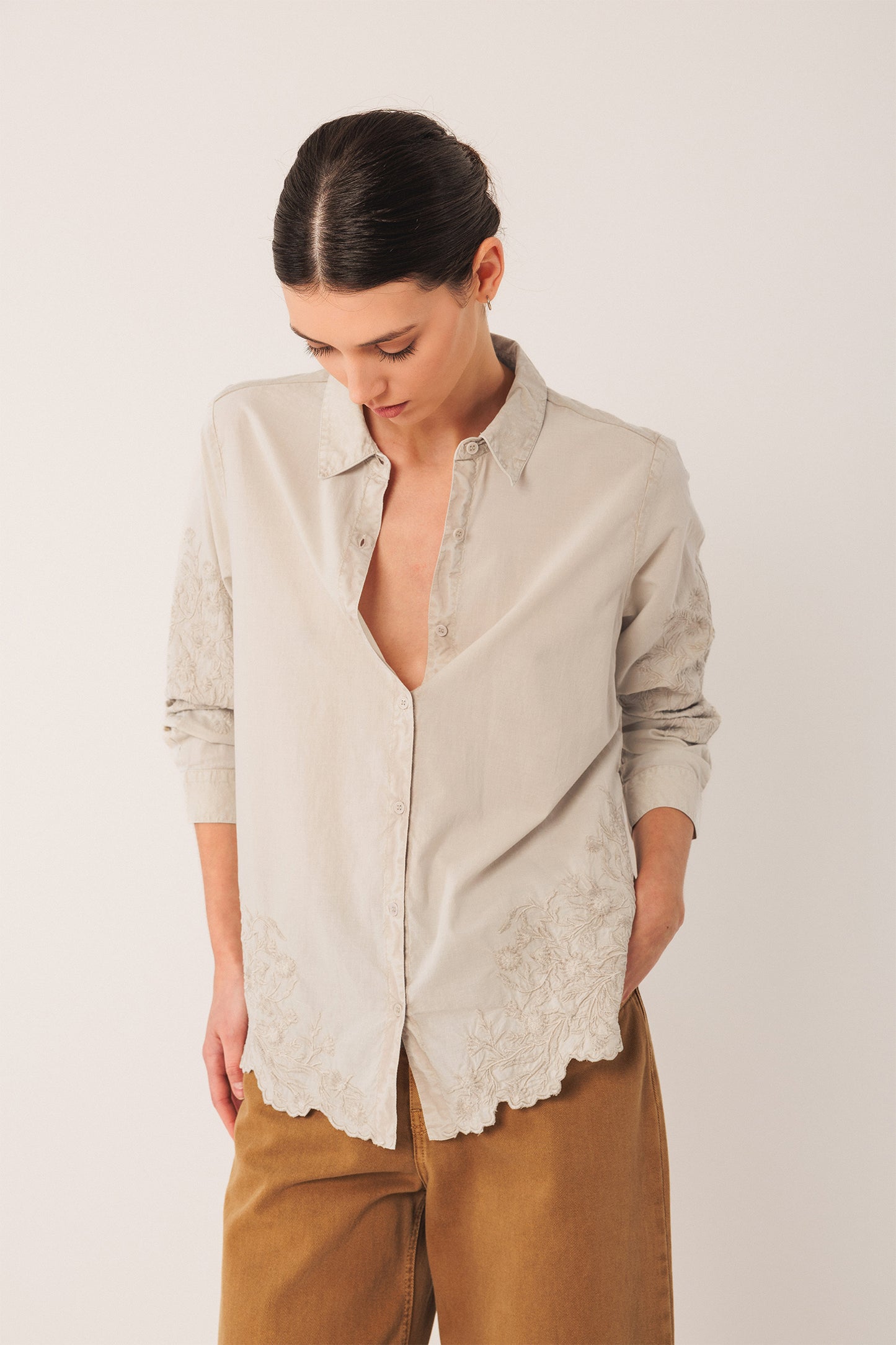 CAMISA VOILE BORDADA