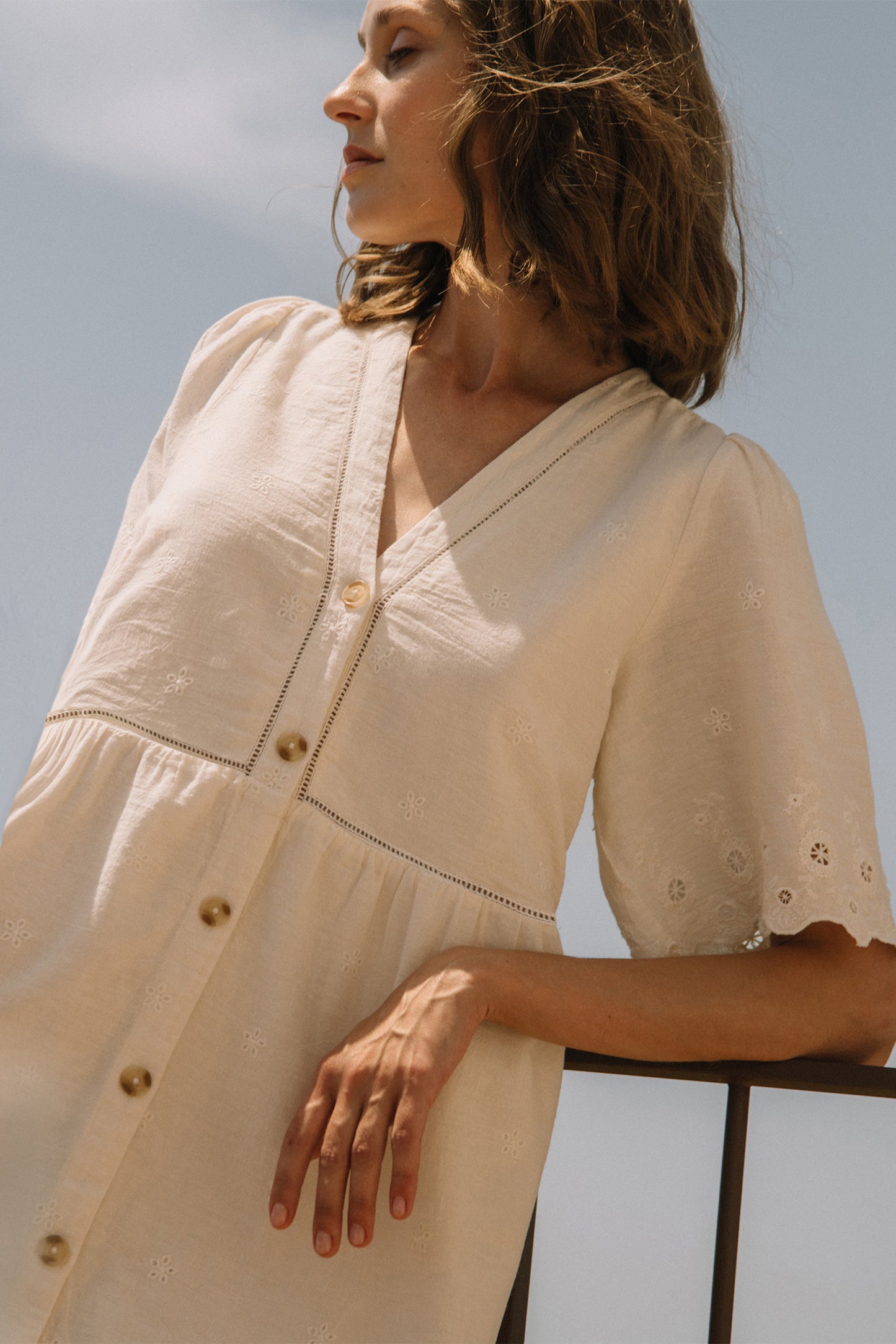 EMBROIDERED MIDI DRESS