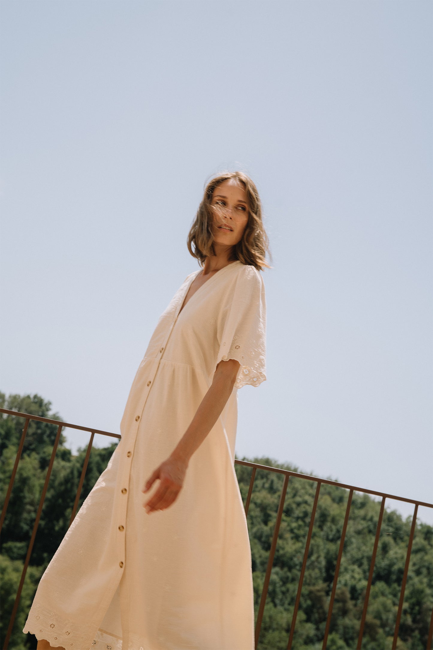 EMBROIDERED MIDI DRESS