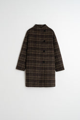 MANTEAU À CARREAUX ASYMÉTRIQUE