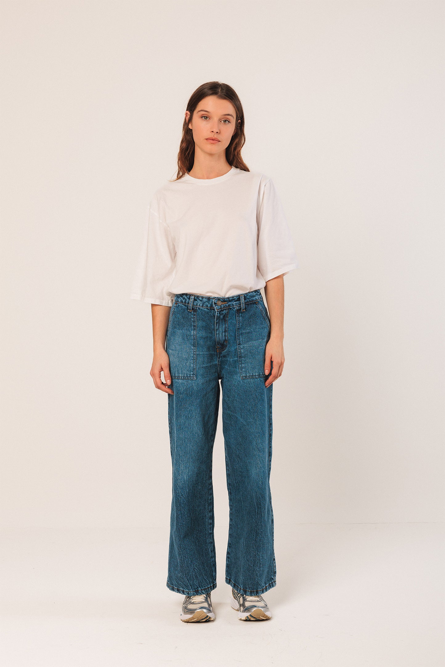 WASHED DENIM PANTS
