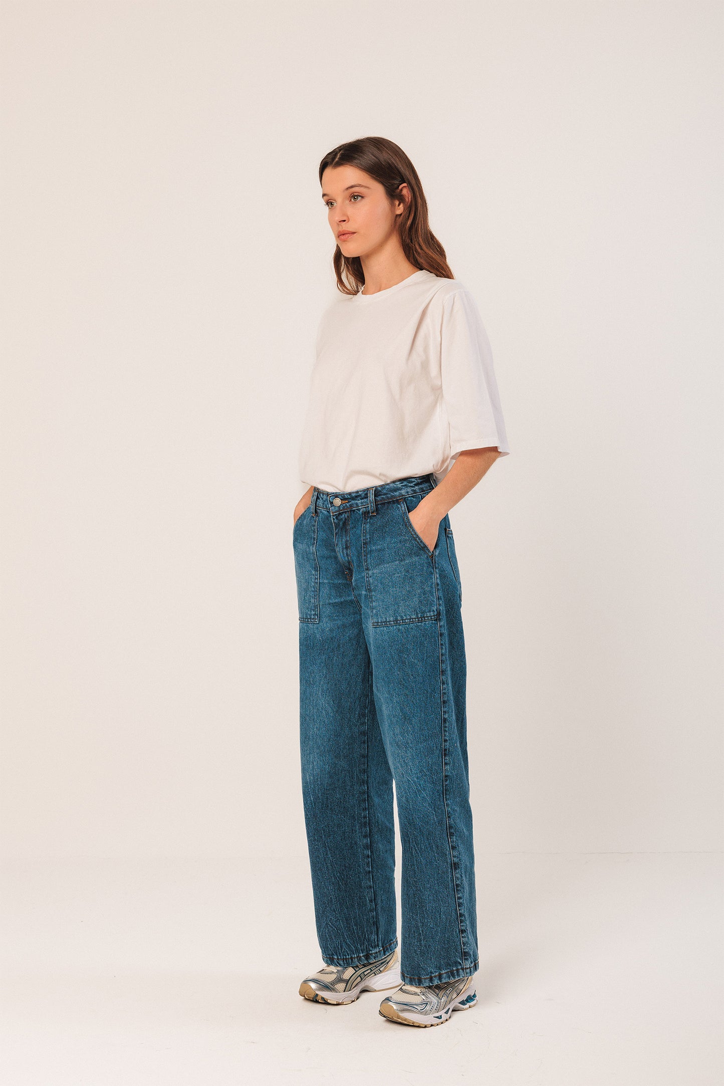 WASHED DENIM PANTS