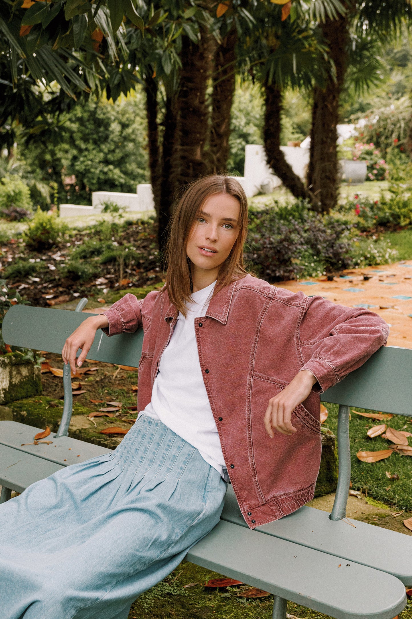 FALDA DENIM PLIEGUES