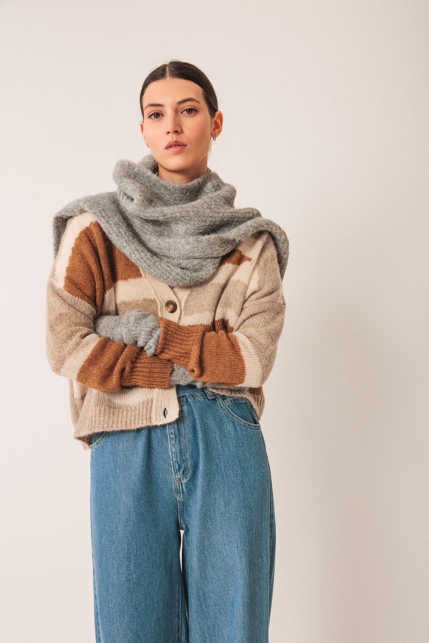 INTARSIA ALPACA JACKET
