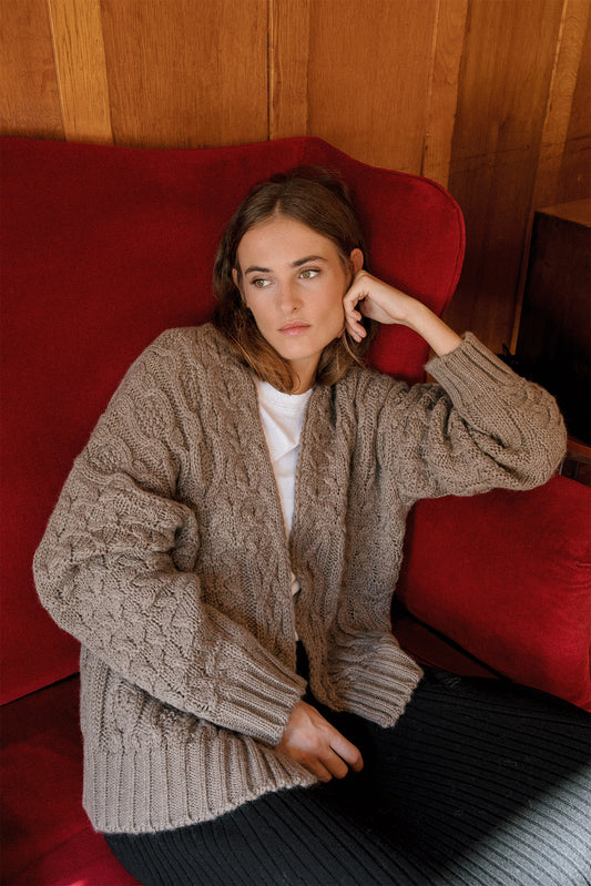 CARDIGAN EN MAILLE TORSADÉE 1