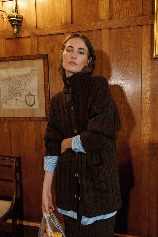 RIBBED KNIT CARDIGAN 1