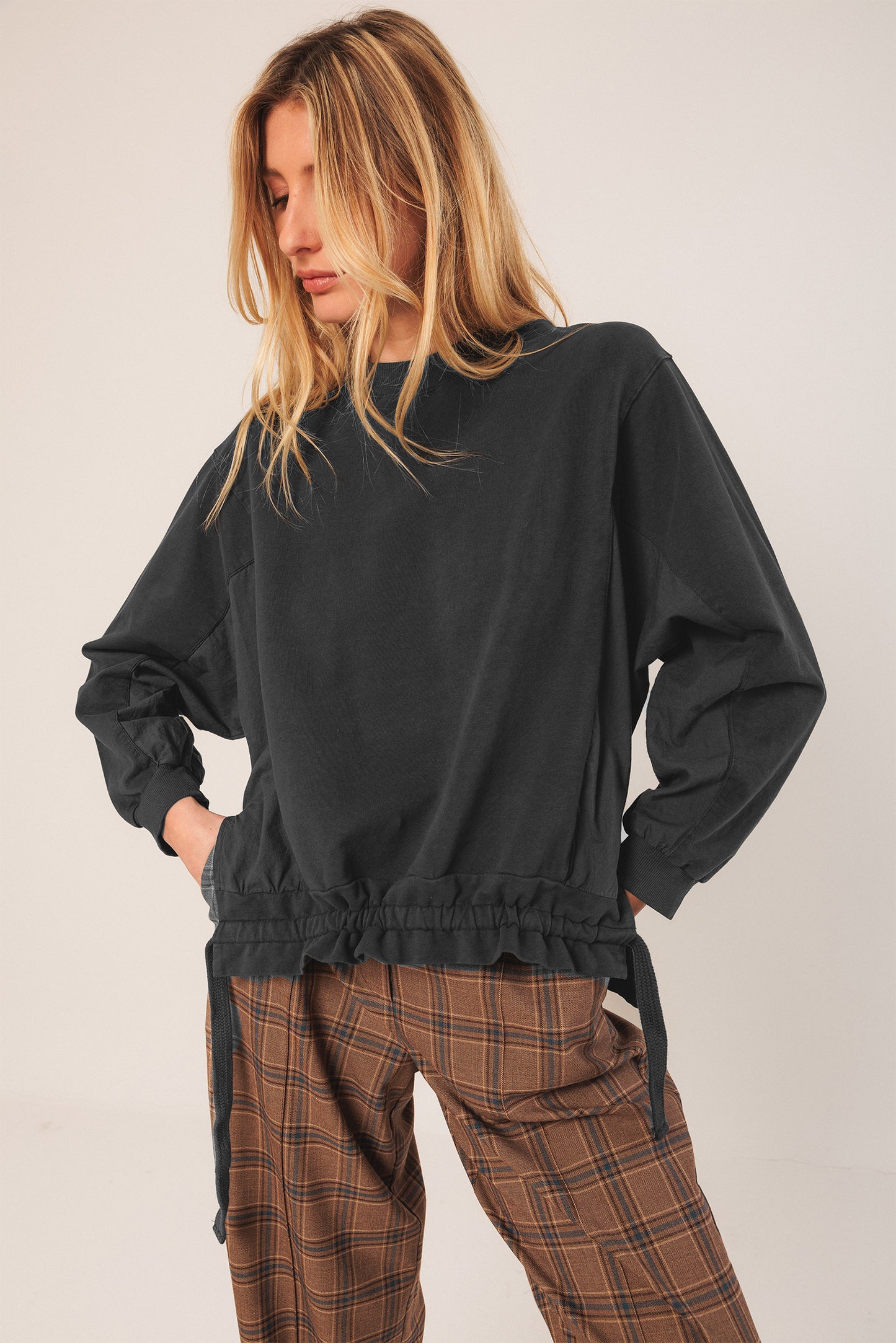 COTTON TERRY LOOPED SWEATSHIRT