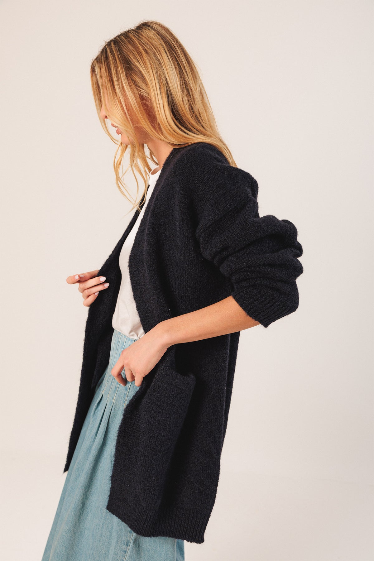 VESTE LONGUE EN MOHAIR