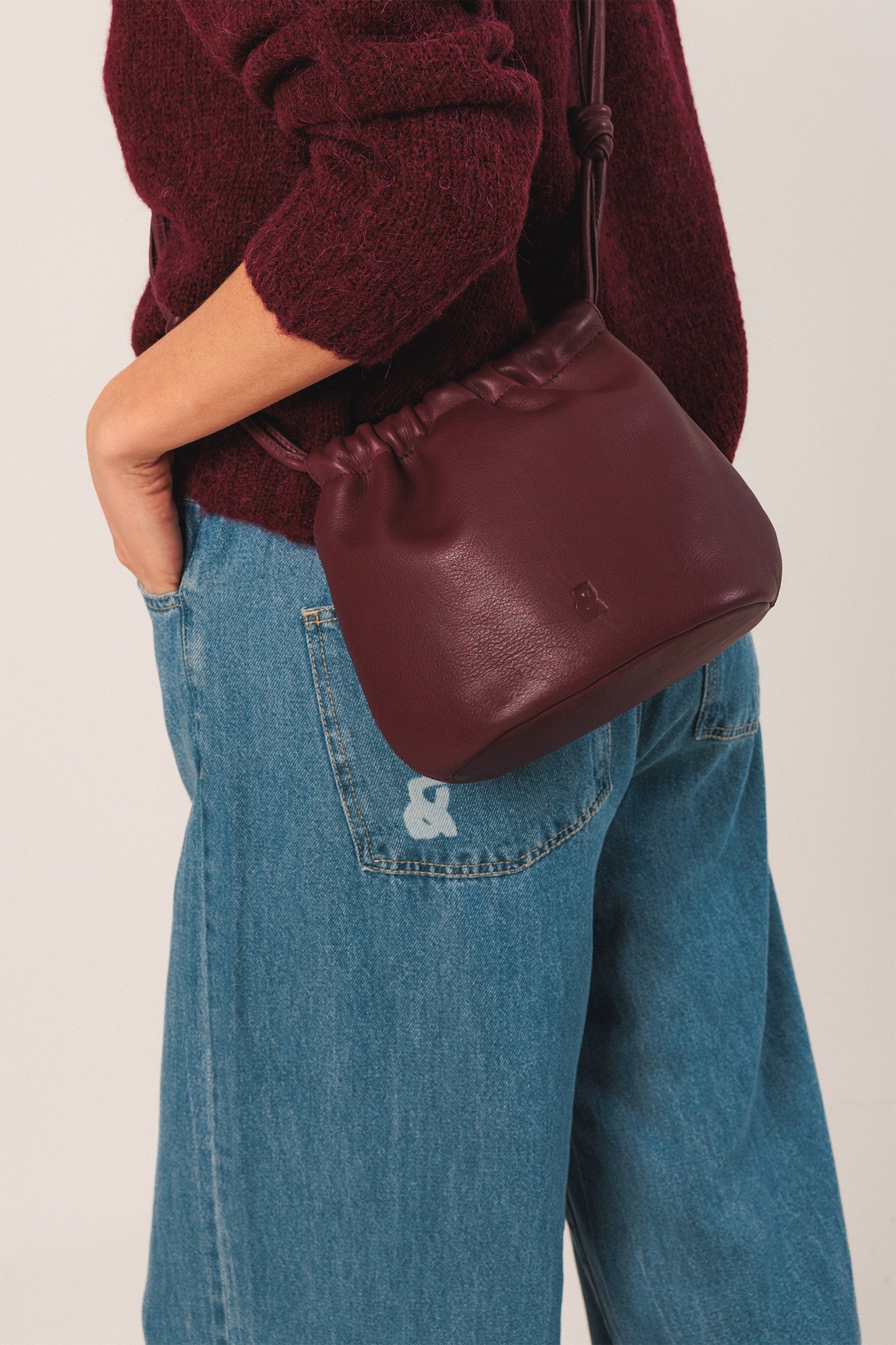 BOLSO PIEL FRUNCIDA