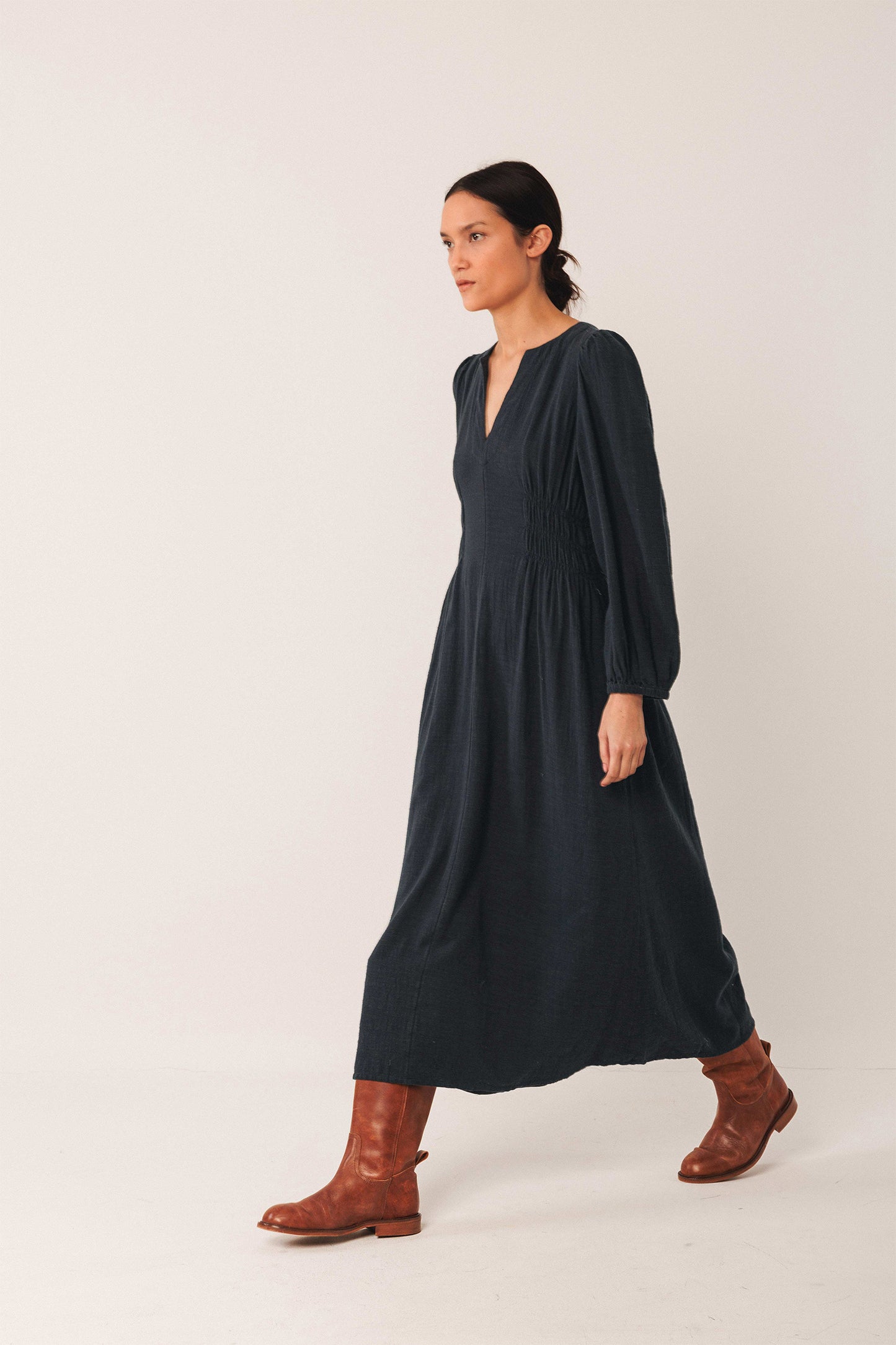 VESTIDO ALGODÓN CREPADO