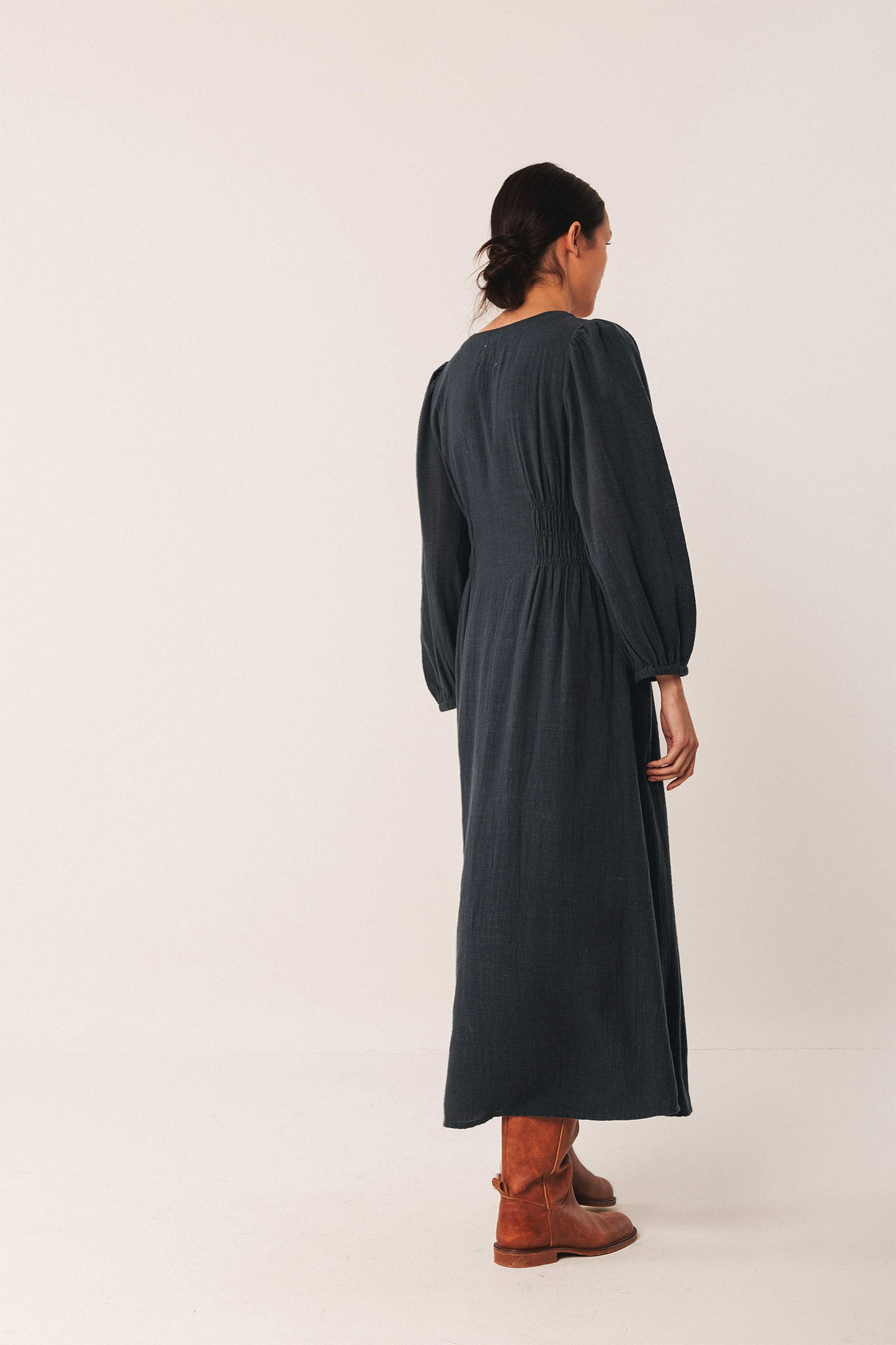 VESTIDO ALGODÓN CREPADO