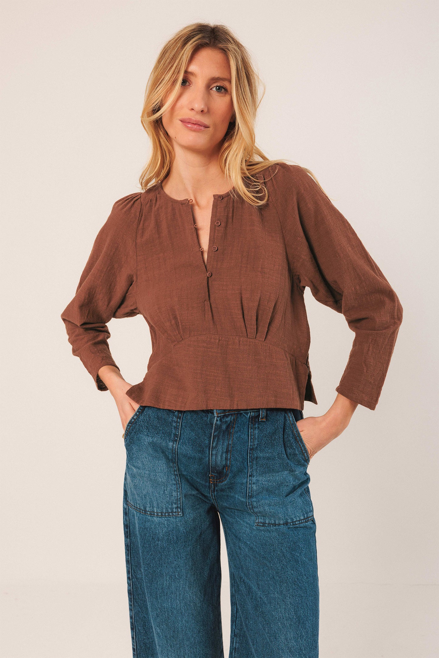 BLUSA ALGODÓN CREPADO