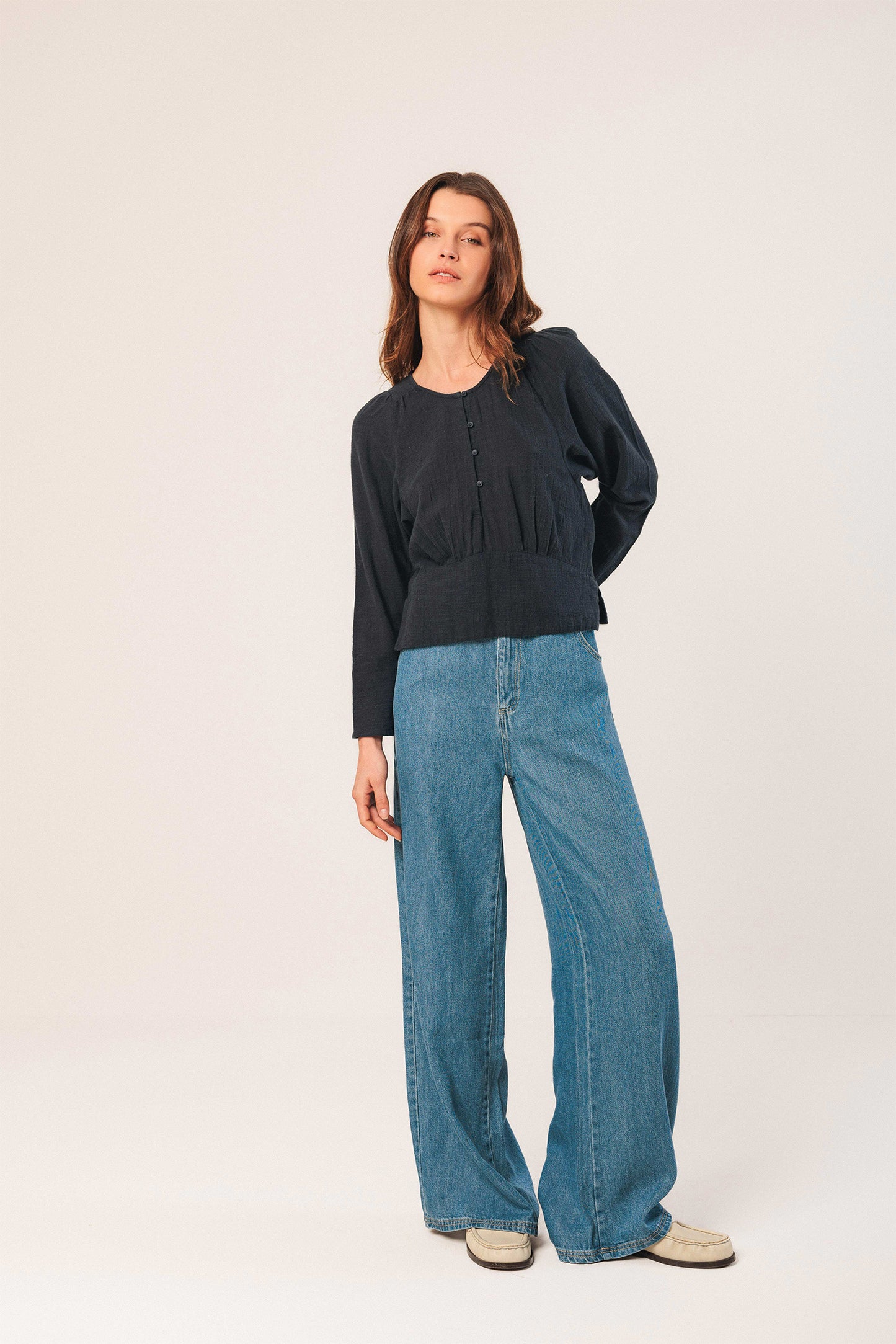 BLUSA ALGODÓN CREPADO