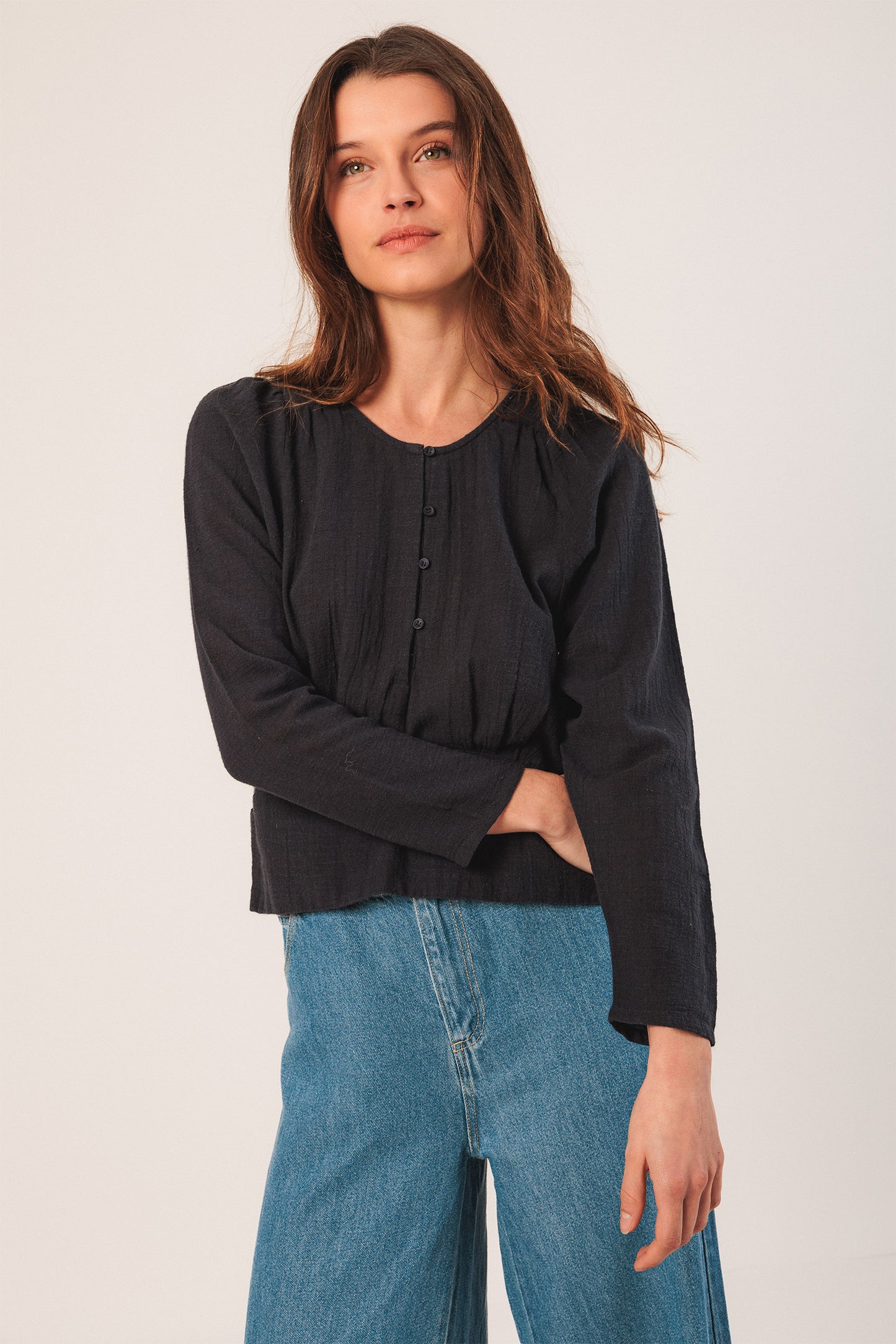 BLUSA ALGODÓN CREPADO