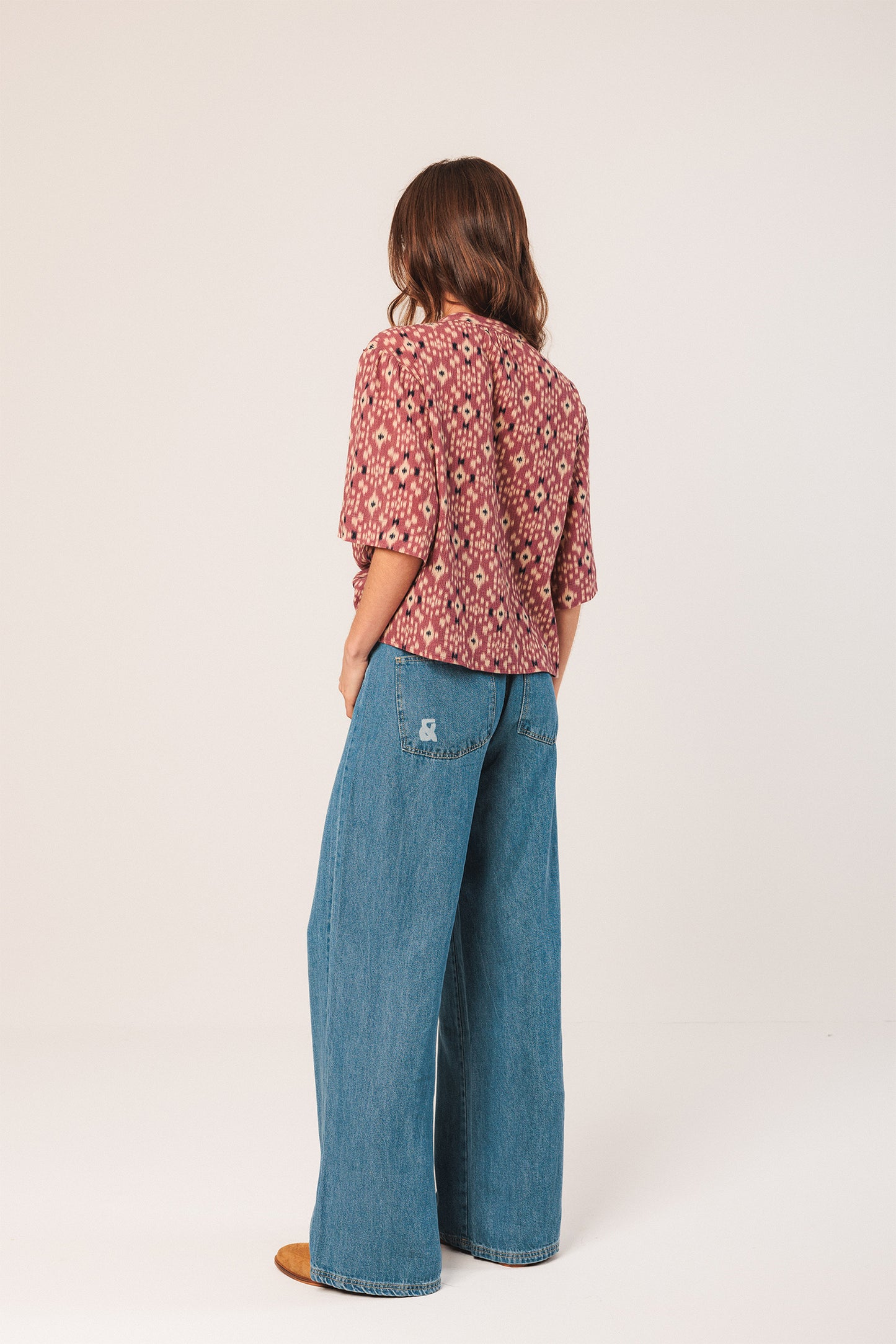 SMOCK-DETAIL BLOUSE