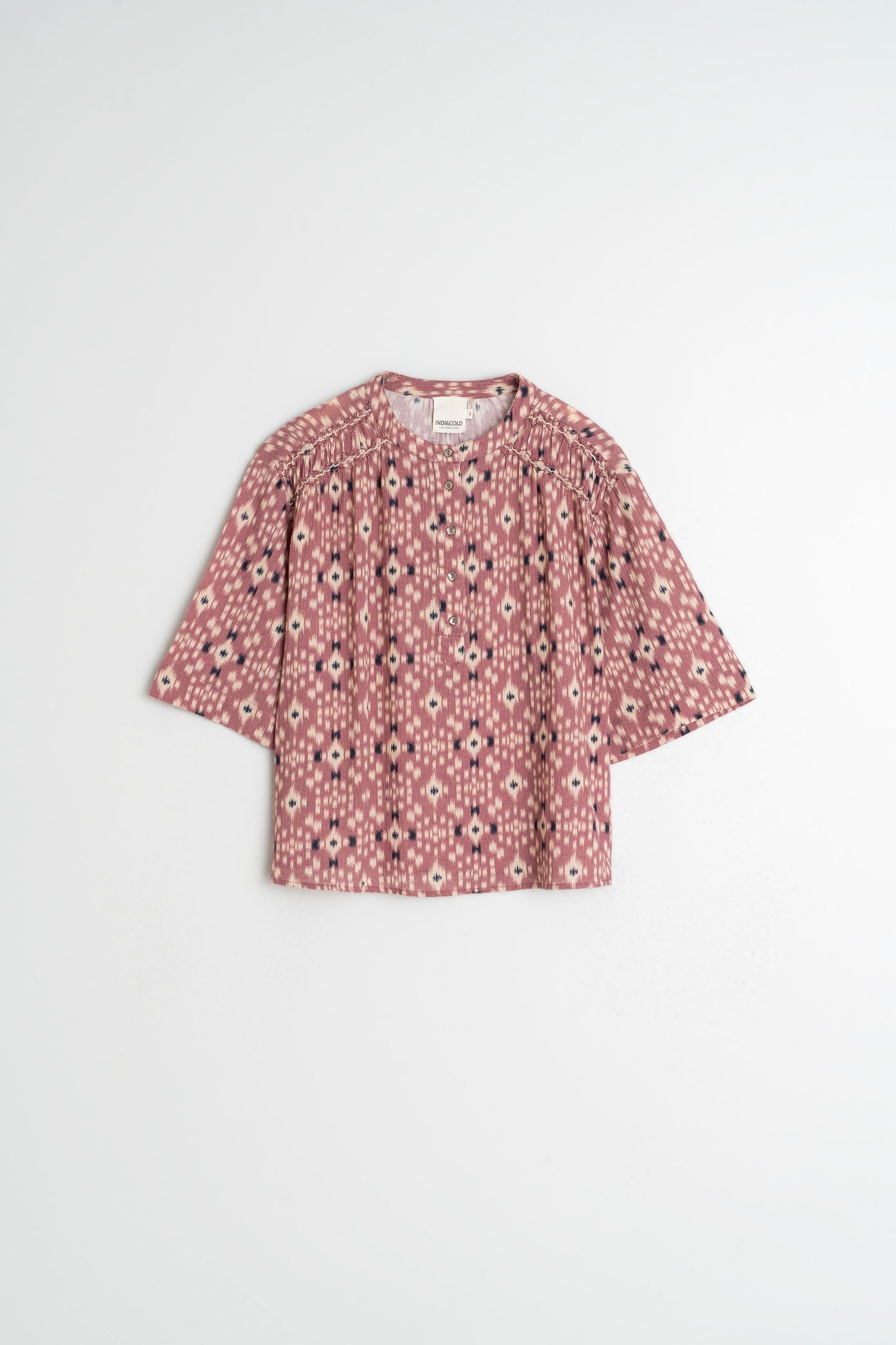 SMOCK-DETAIL BLOUSE
