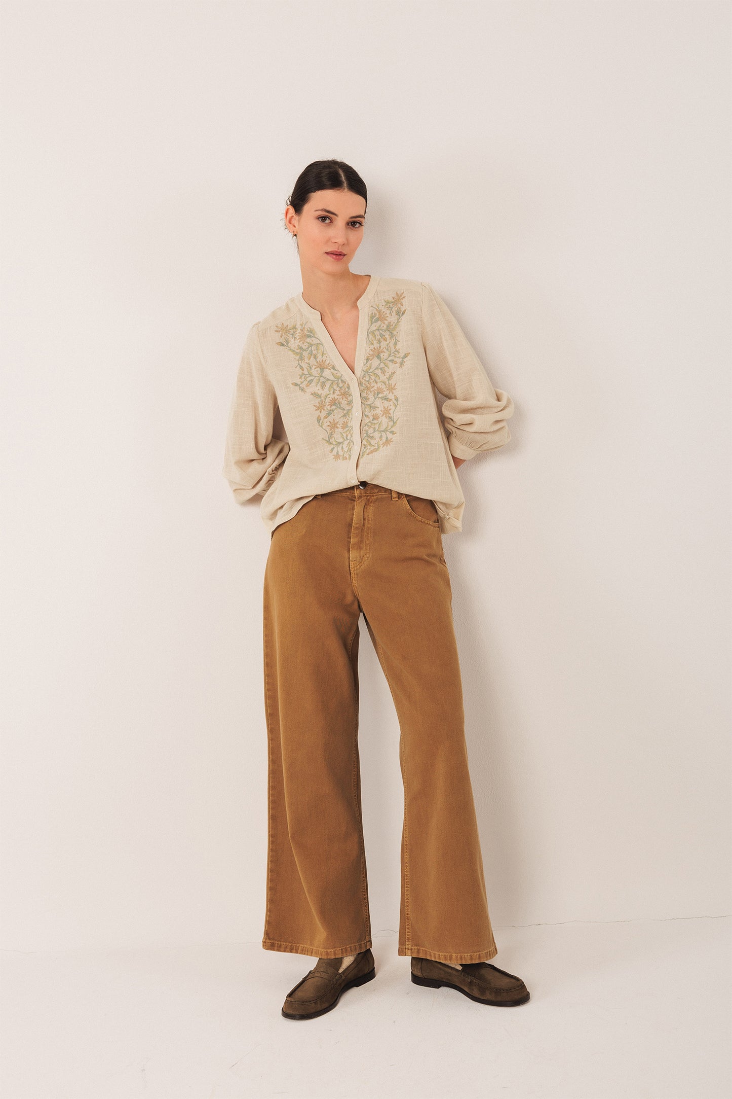 CAMISA COMBINADA BORDADOS
