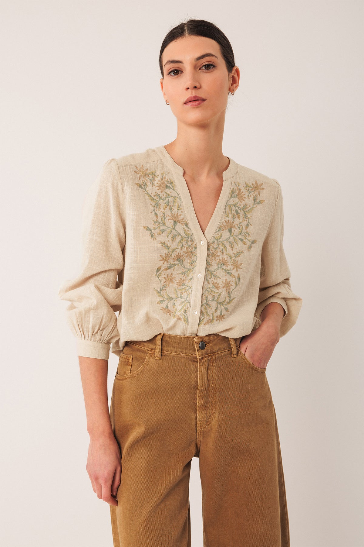 CAMISA COMBINADA BORDADOS
