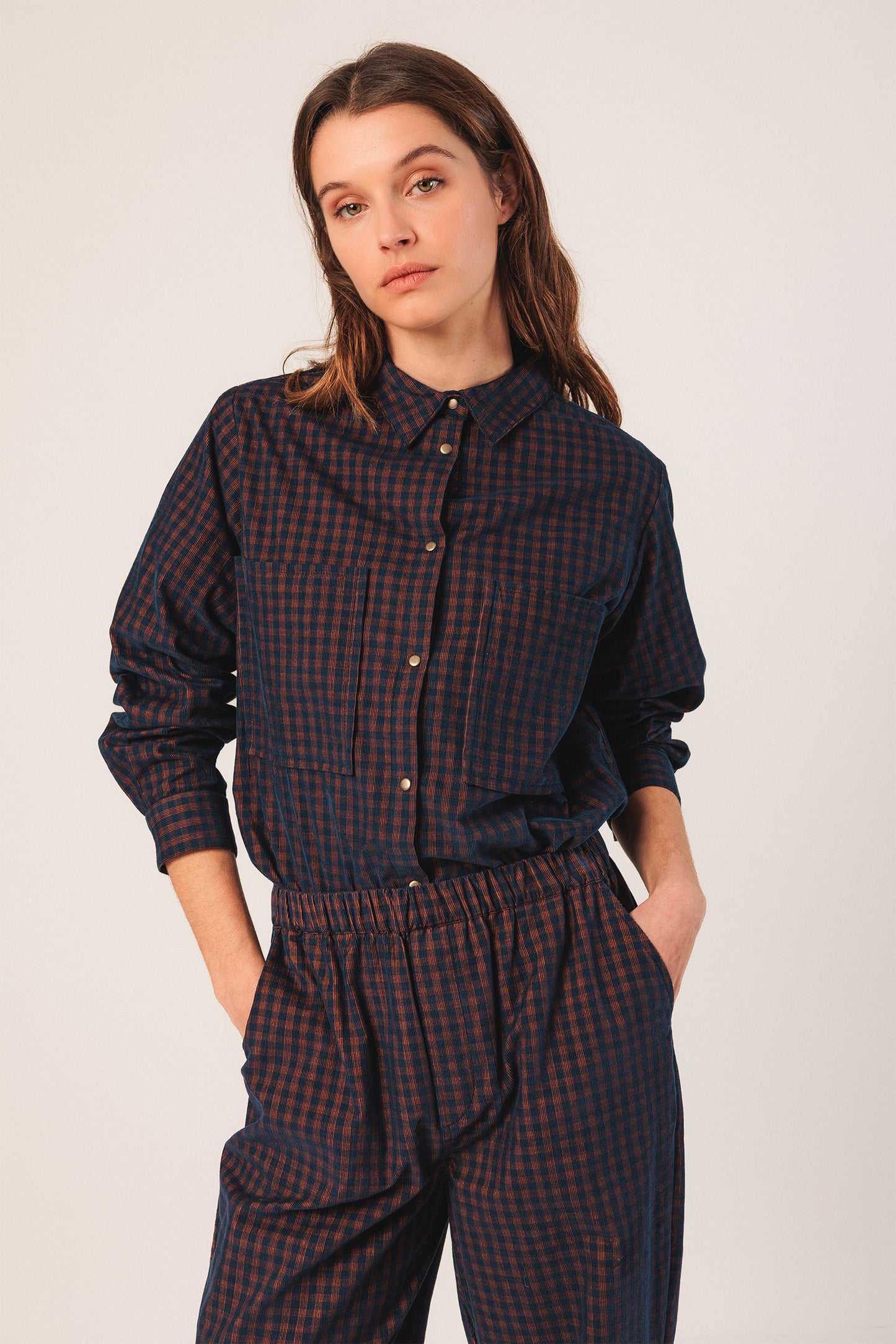 VICHY ELASTIC MICRO-CORDUROY PANT