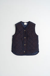 GILET MATELASSÉ EN MICRO VELOURS CÔTELÉ VICHY