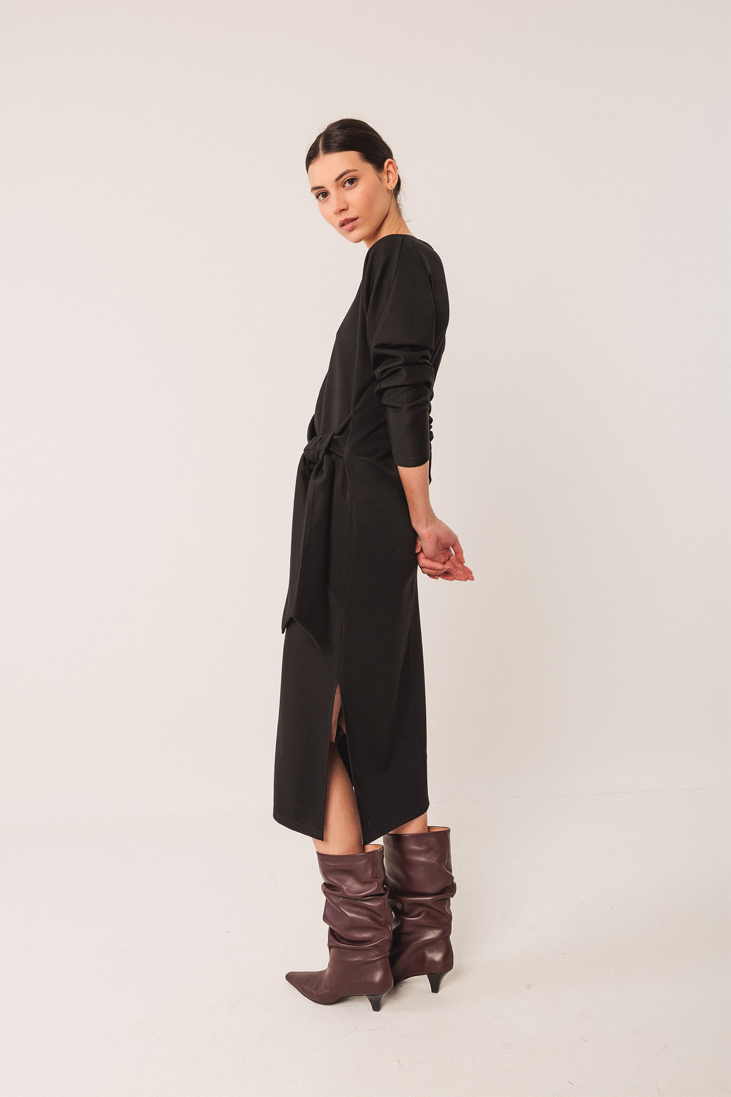 KNOTTED KNIT DRESS