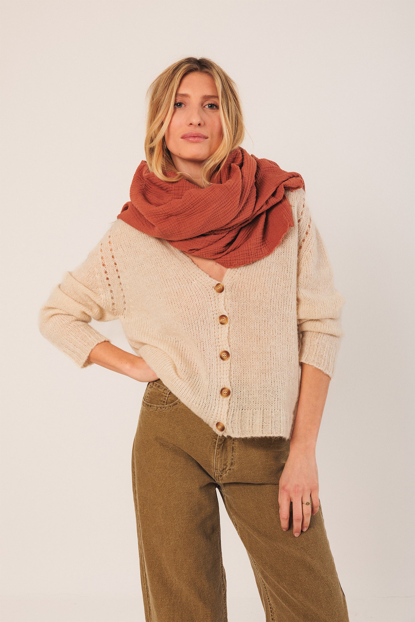 DOUBLE-GAUZE SCARF