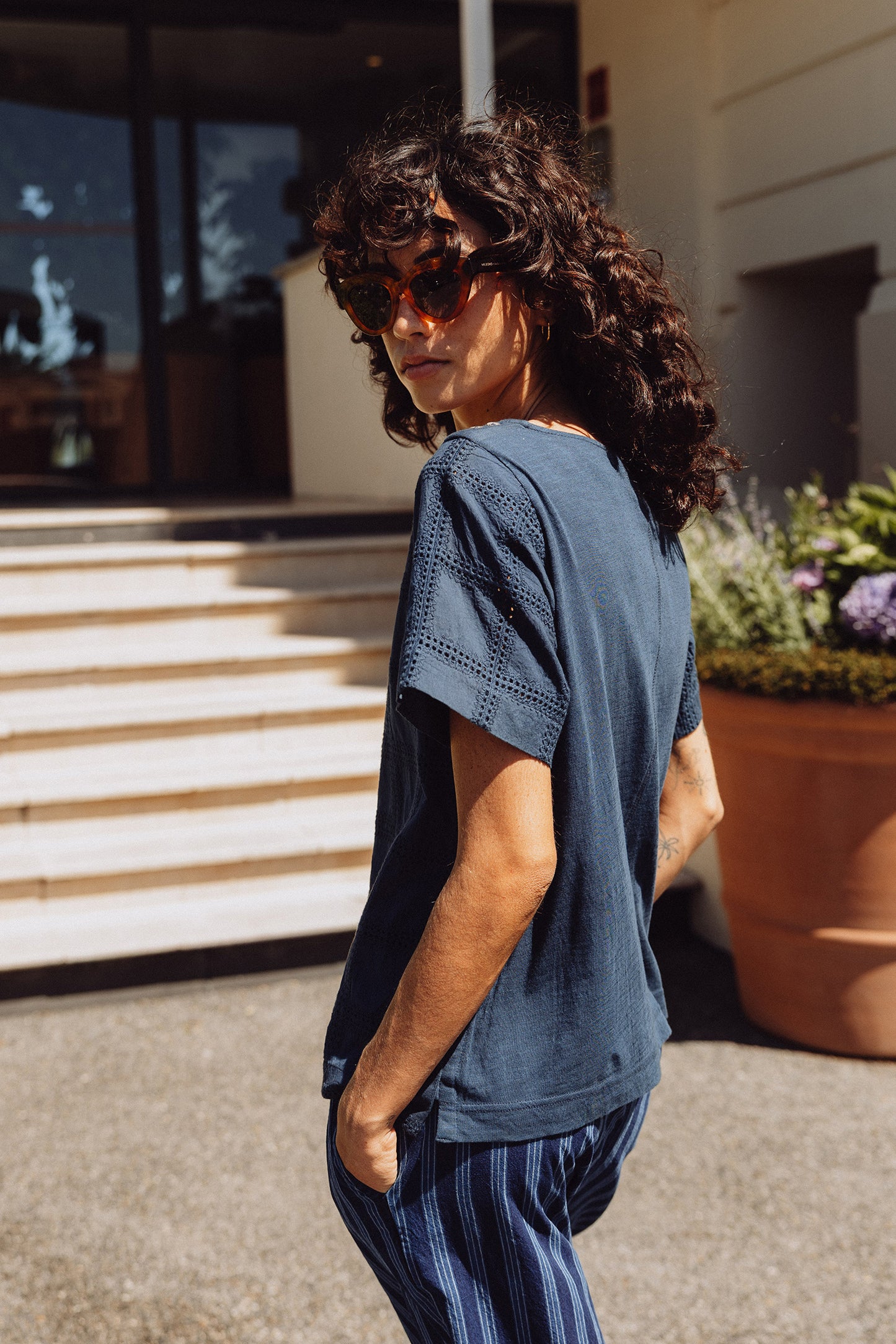 EMBROIDERED COTTON BLOUSE