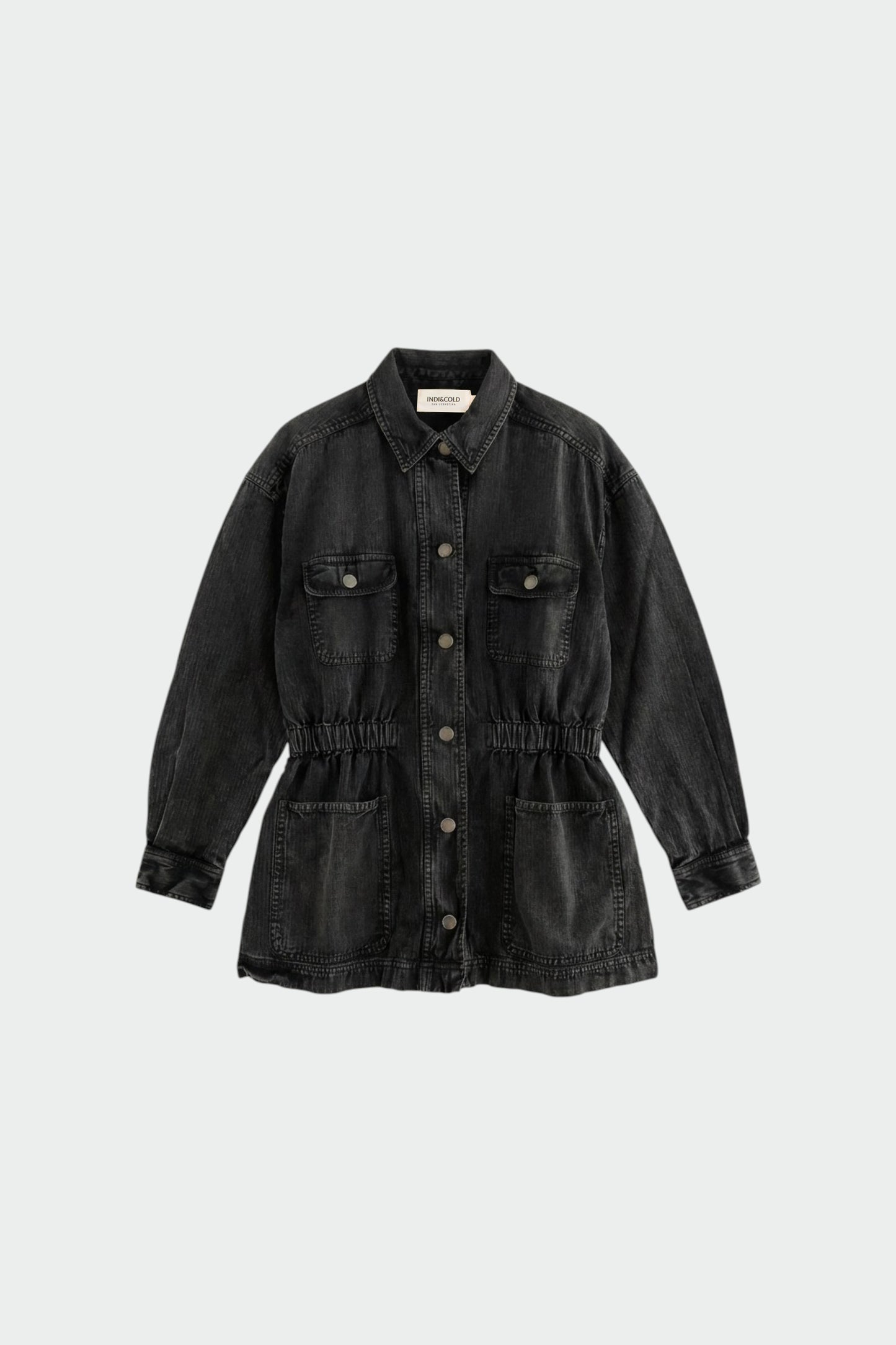 VINTAGE-WASHED HERRINGBONE JACKET