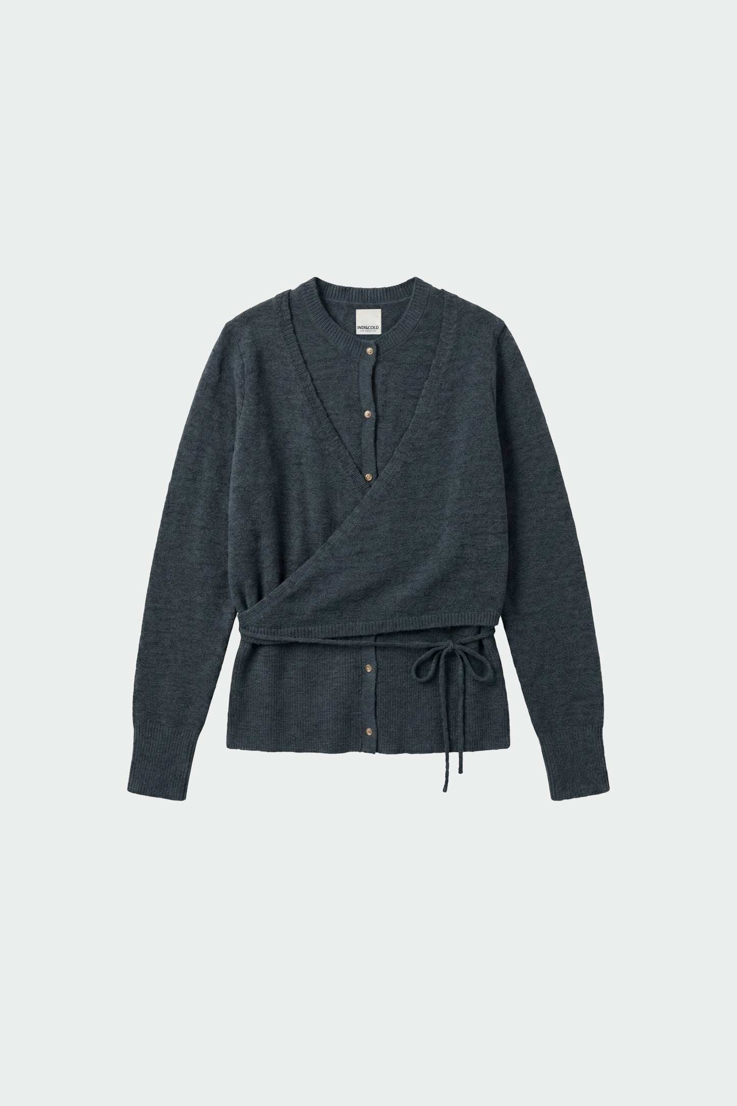 DOUBLE-LAYER WRAP CARDIGAN